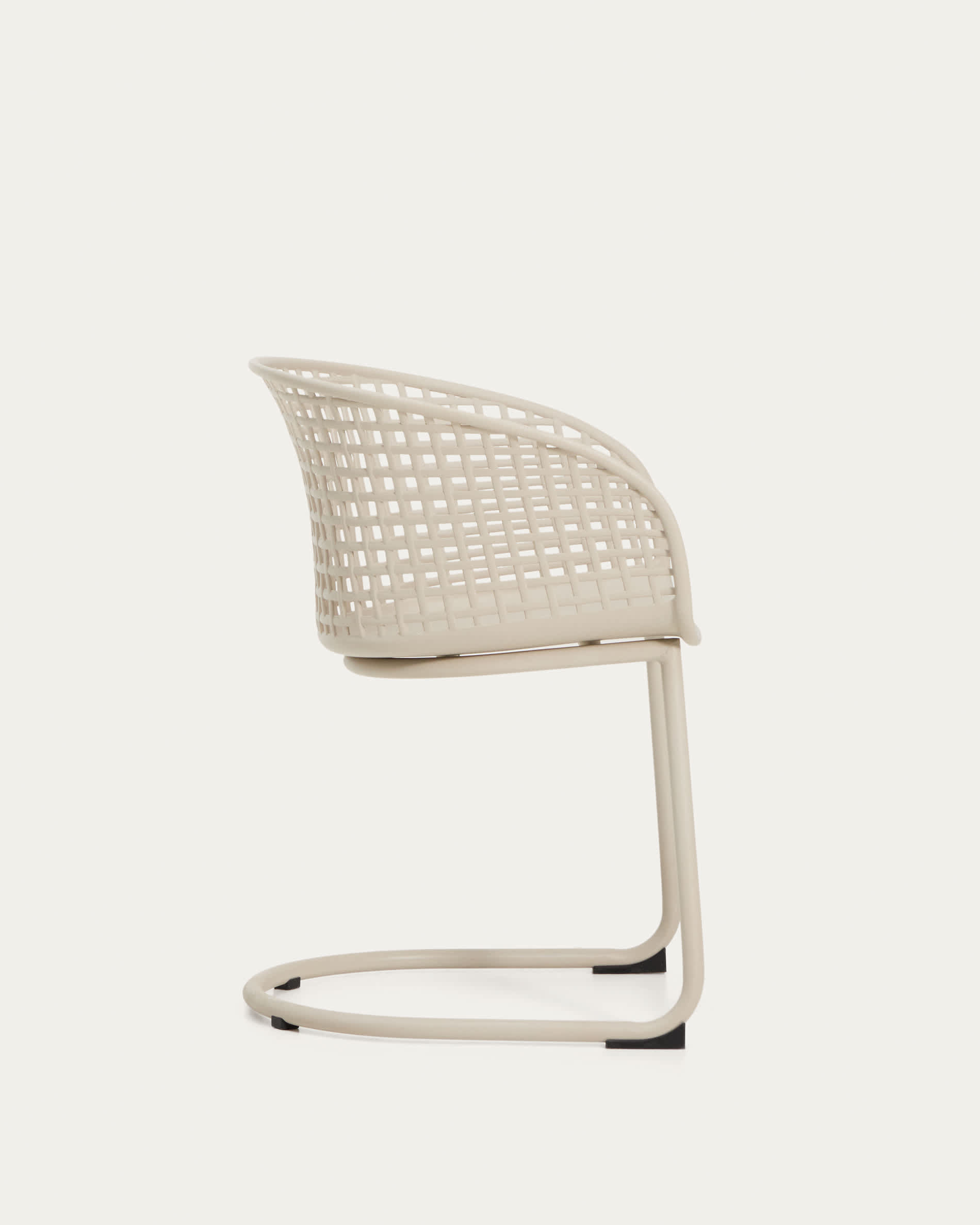 Tenaro beige plastic outdoor chair with steel structure