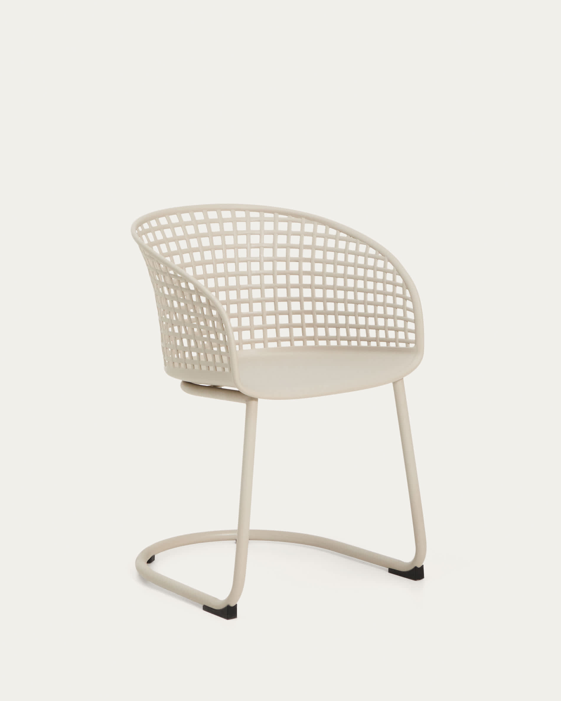 Tenaro beige plastic outdoor chair with steel structure