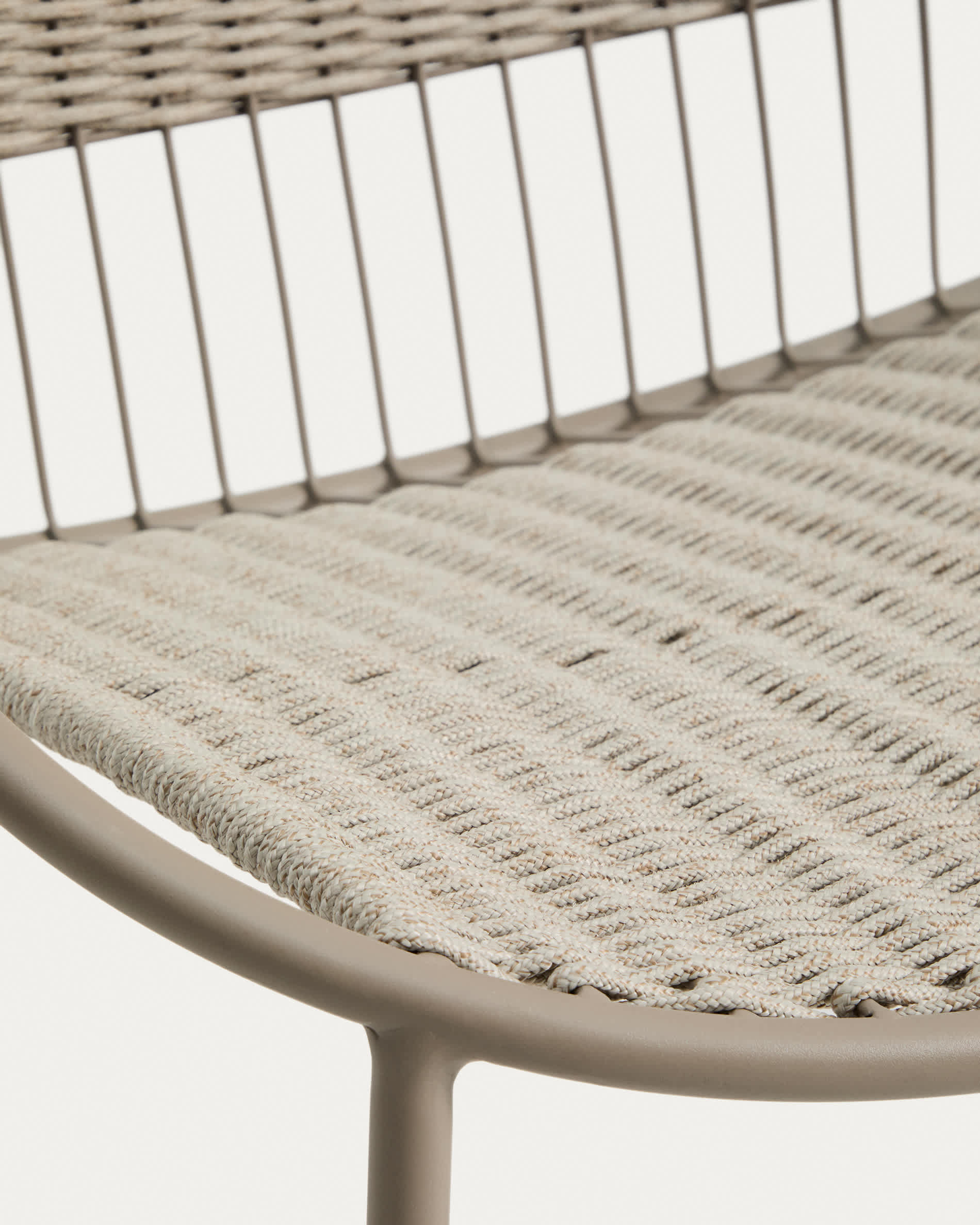 Atrani rocking chair in galvanized steel and taupe rope