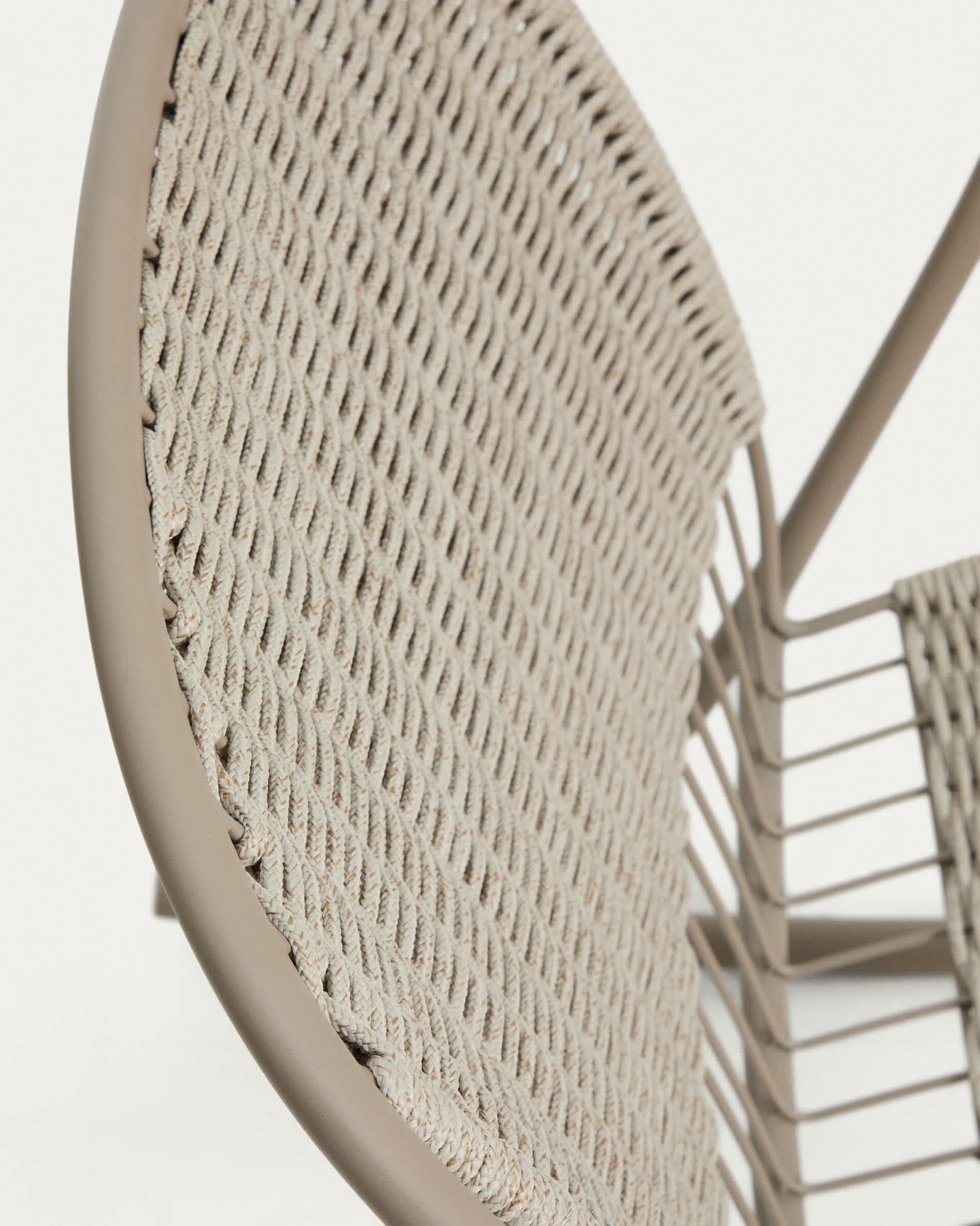 Atrani rocking chair in galvanized steel and taupe rope