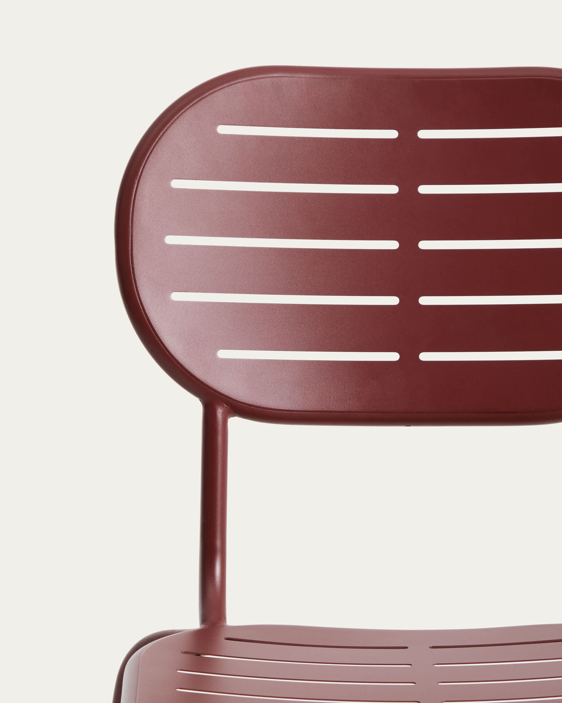 Brai stackable outdoor chair in burgundy galvanised steel