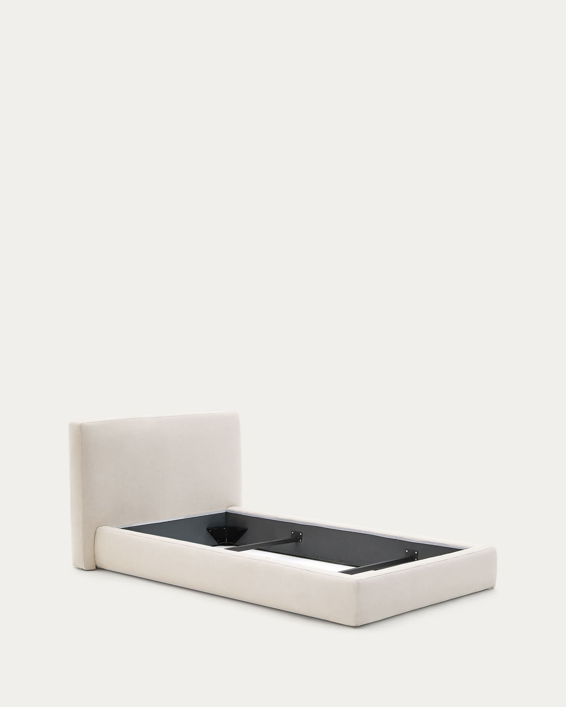 Ecru Blok bed with removable covers for 90 x 200 cm mattress FSC Mix Credit