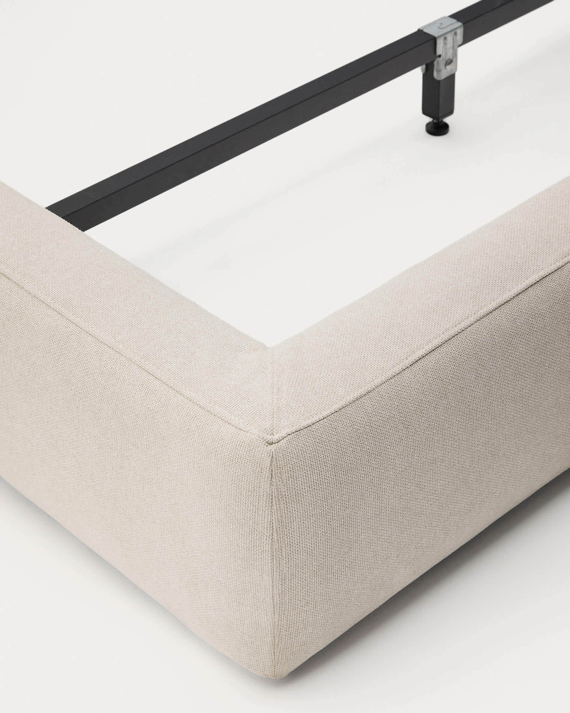 Ecru Blok bed with removable covers for 90 x 200 cm mattress FSC Mix Credit