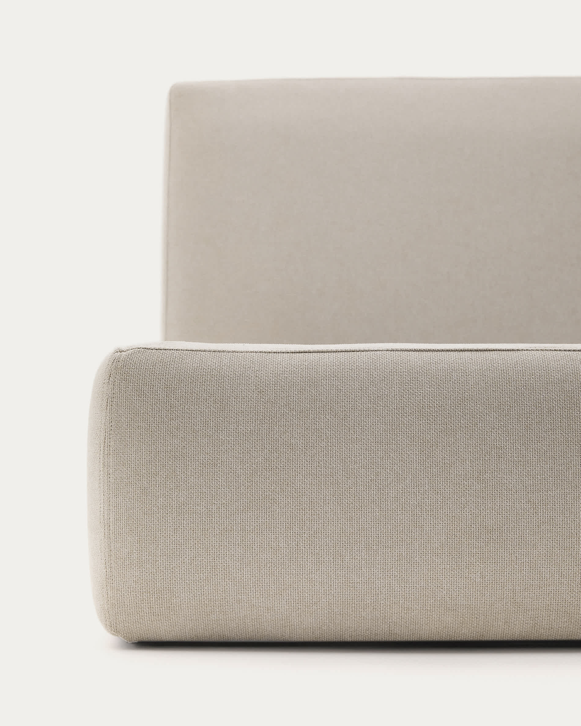 Ecru Blok bed with removable covers for 180 x 200 cm mattress FSC Mix Credit