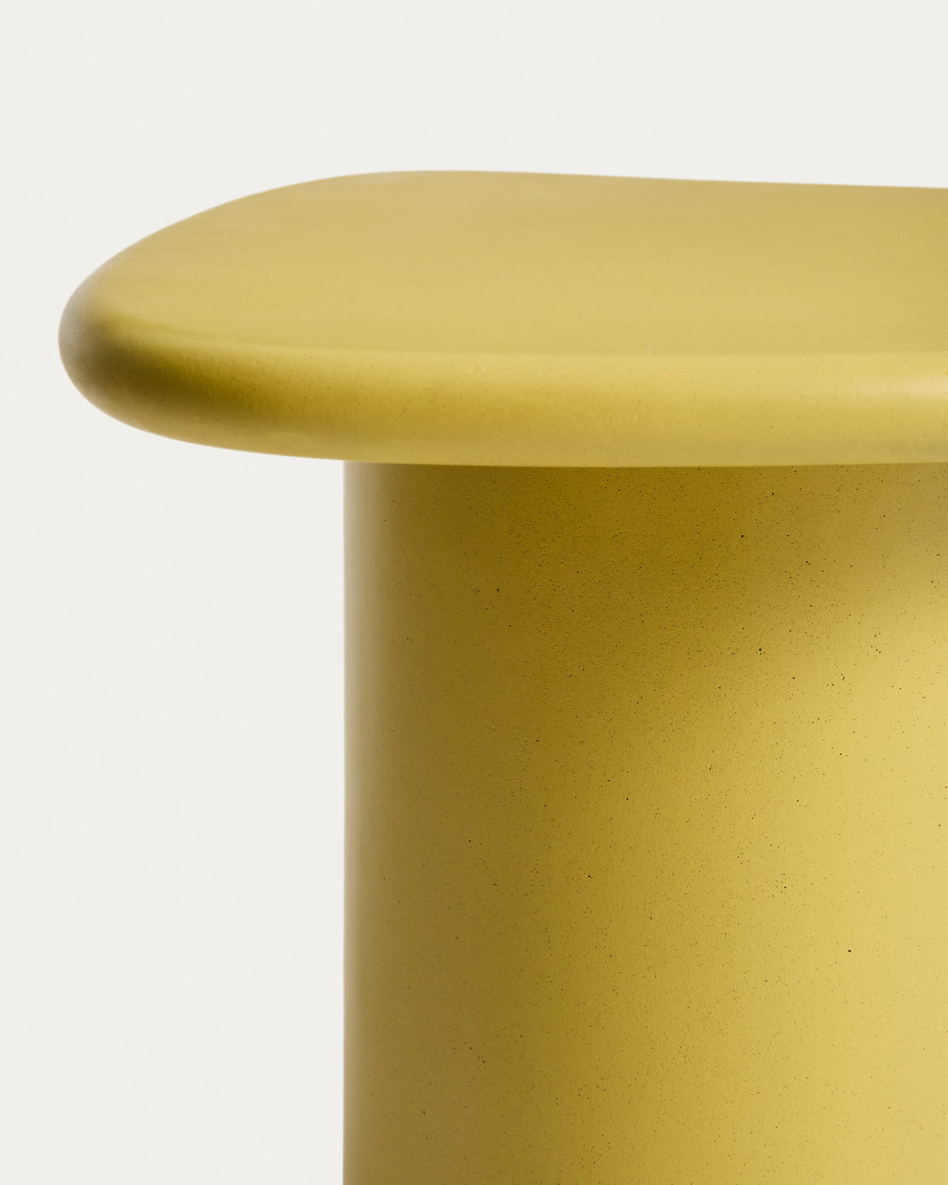 Macarella side table in mustard concrete 48 x 47cm