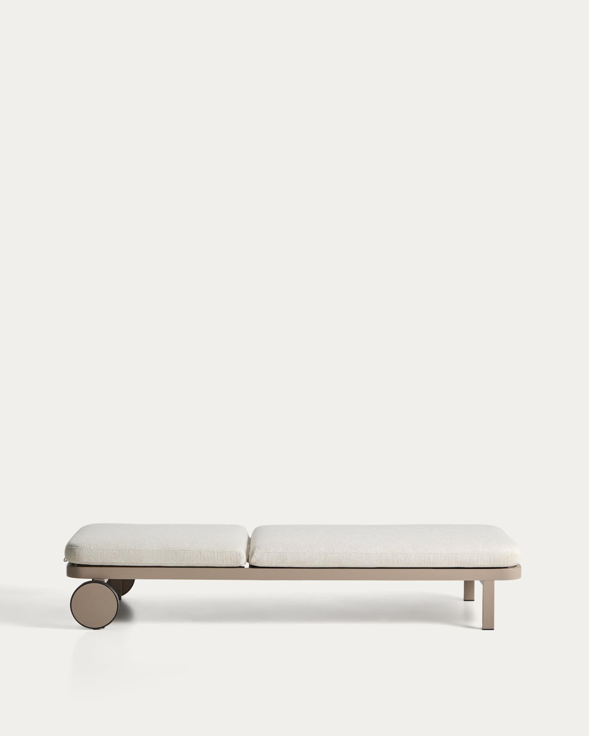 Kionia taupe aluminium sun lounger.