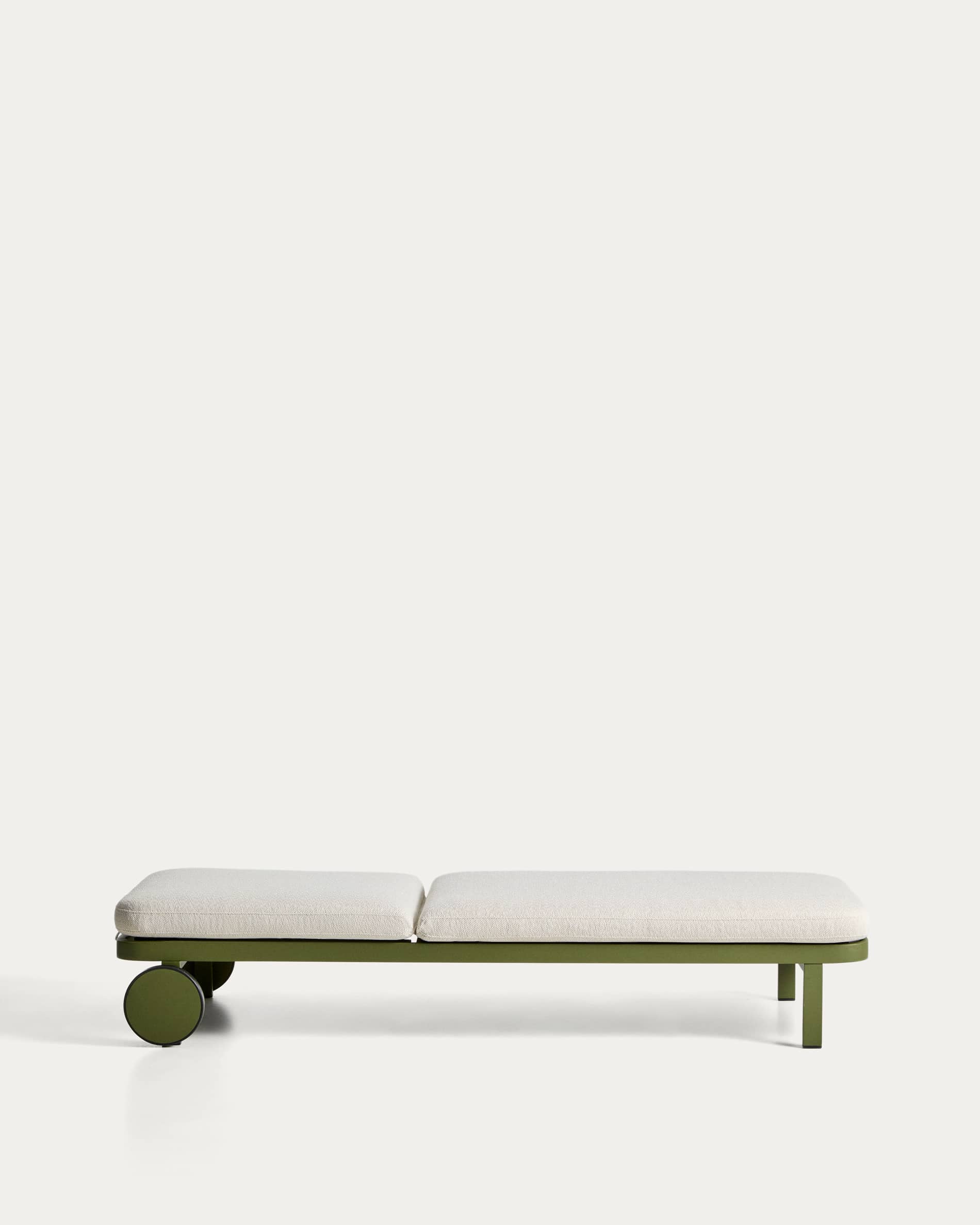 Kionia green aluminium sun lounger.