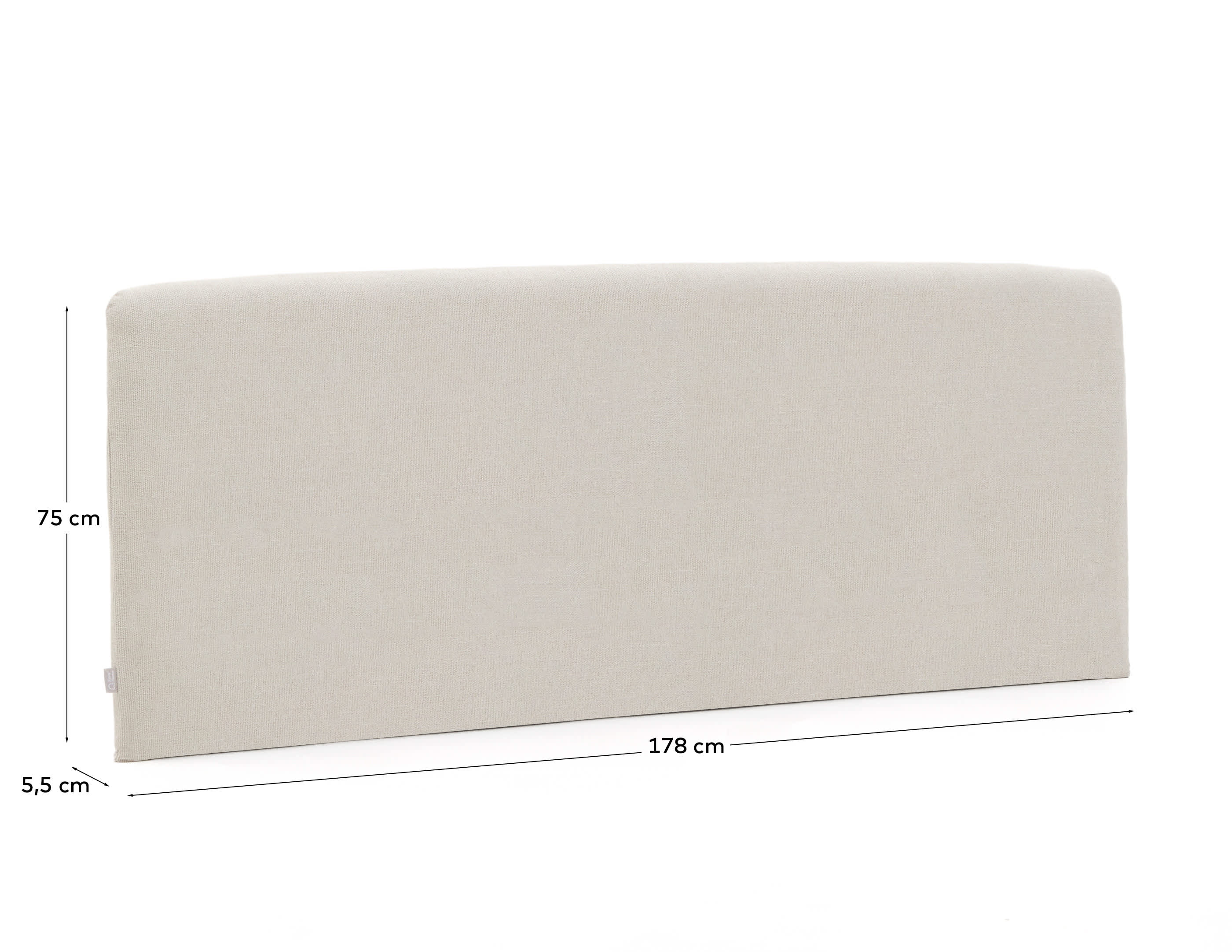 Pearl chenille Valma headboard with removable cover for beds up to 160 cm wide