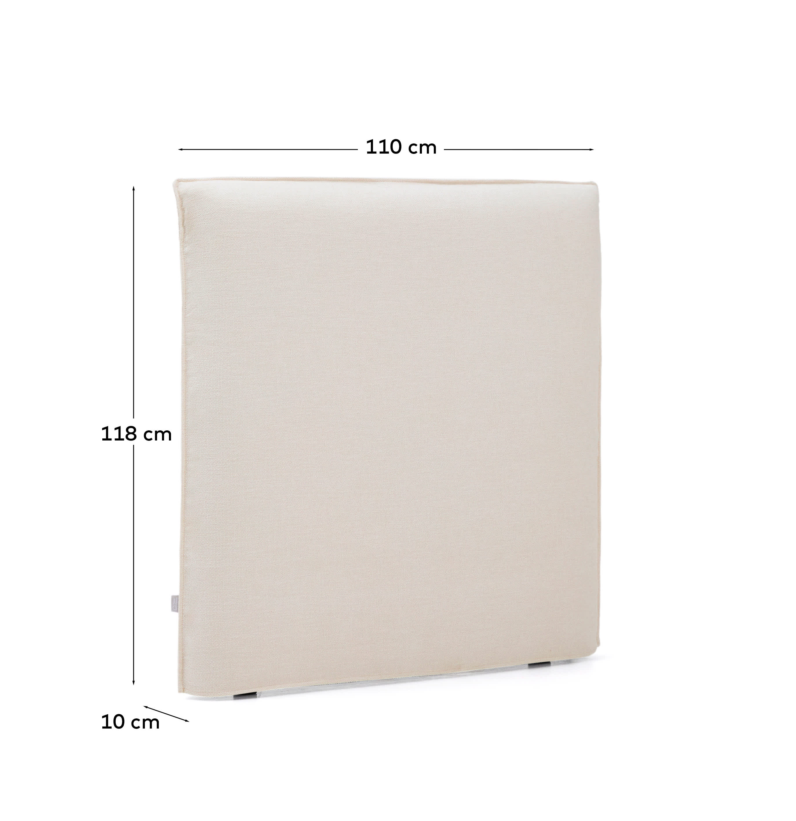 Jaira white chenille headboard with removable cover for beds up to 90cm FSC Mix Credit