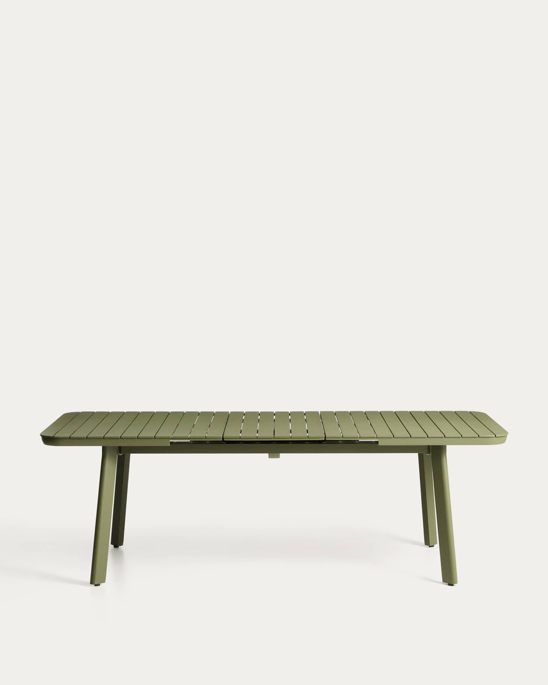 Izola extendable outdoor table in aluminium with green finish 185 (235) x 100cm