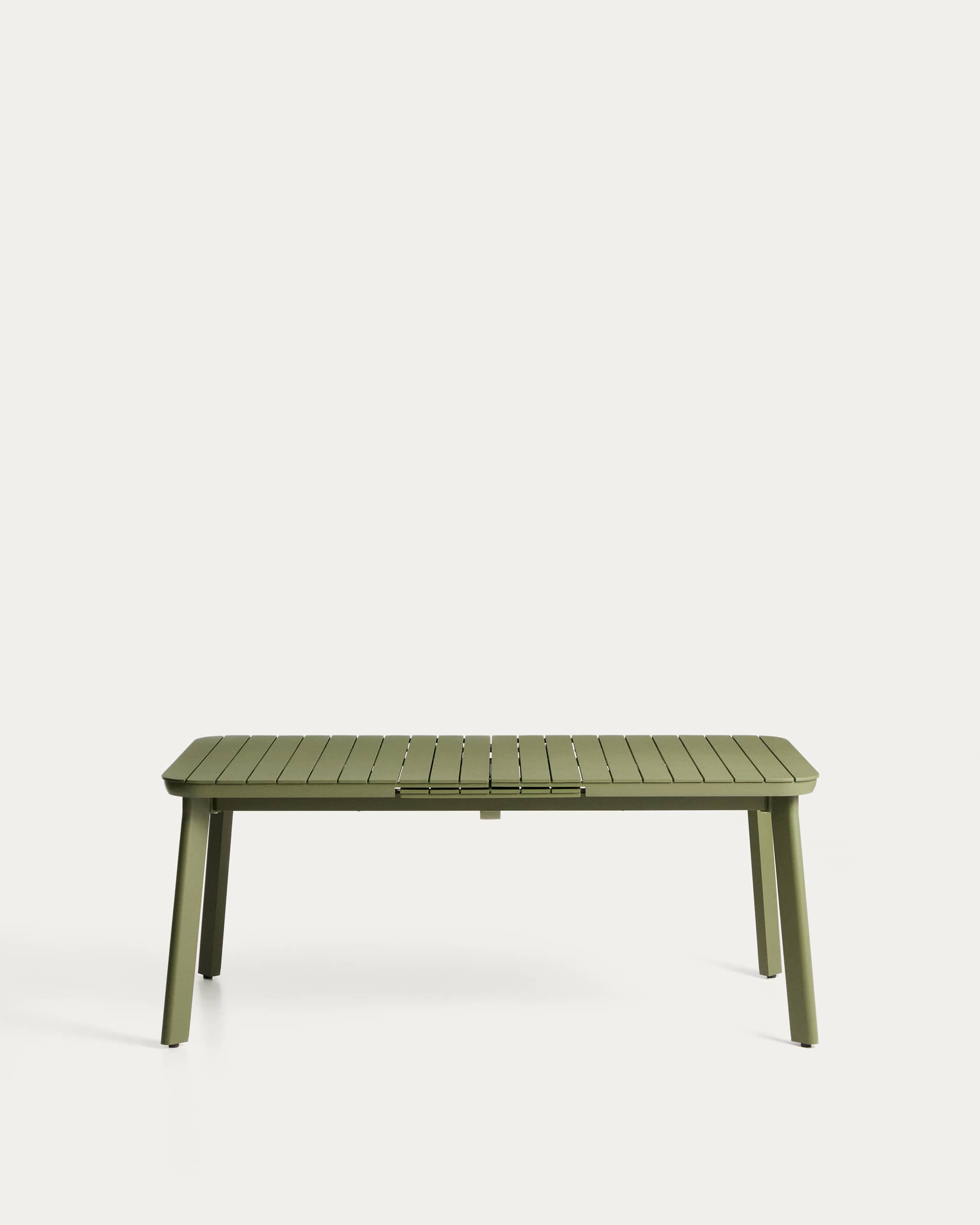 Izola extendable outdoor table in aluminium with green finish 185