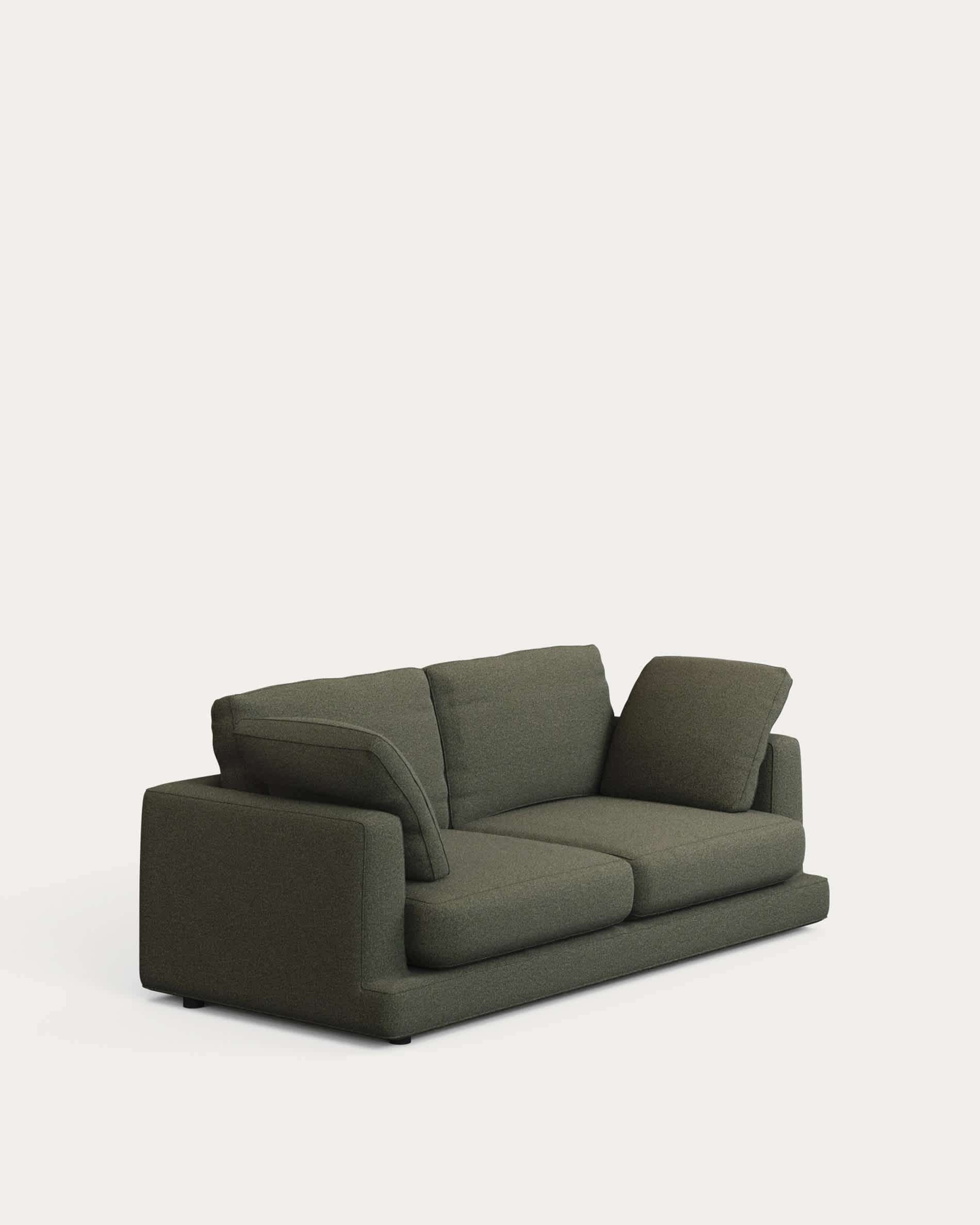 Gala 3-seater sofa in dark green chenille FSC Mix Credit 210 cm
