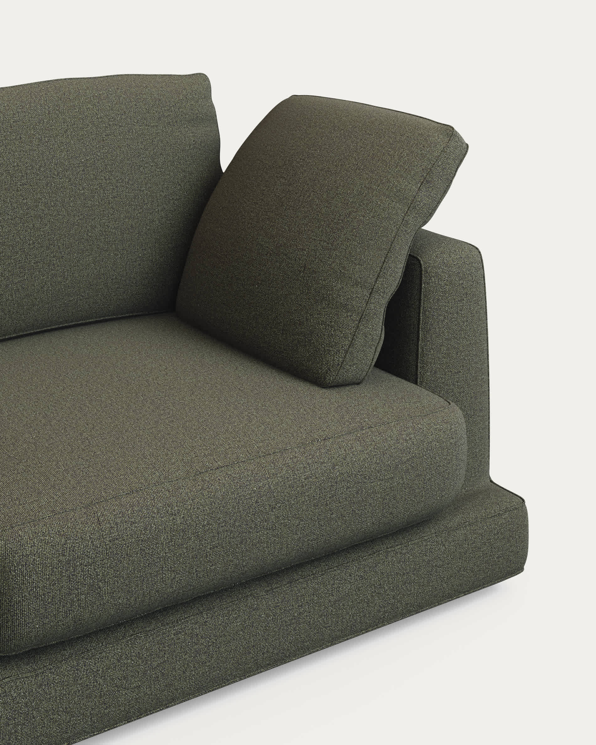 Gala 3-seater sofa in dark green chenille FSC Mix Credit 210 cm