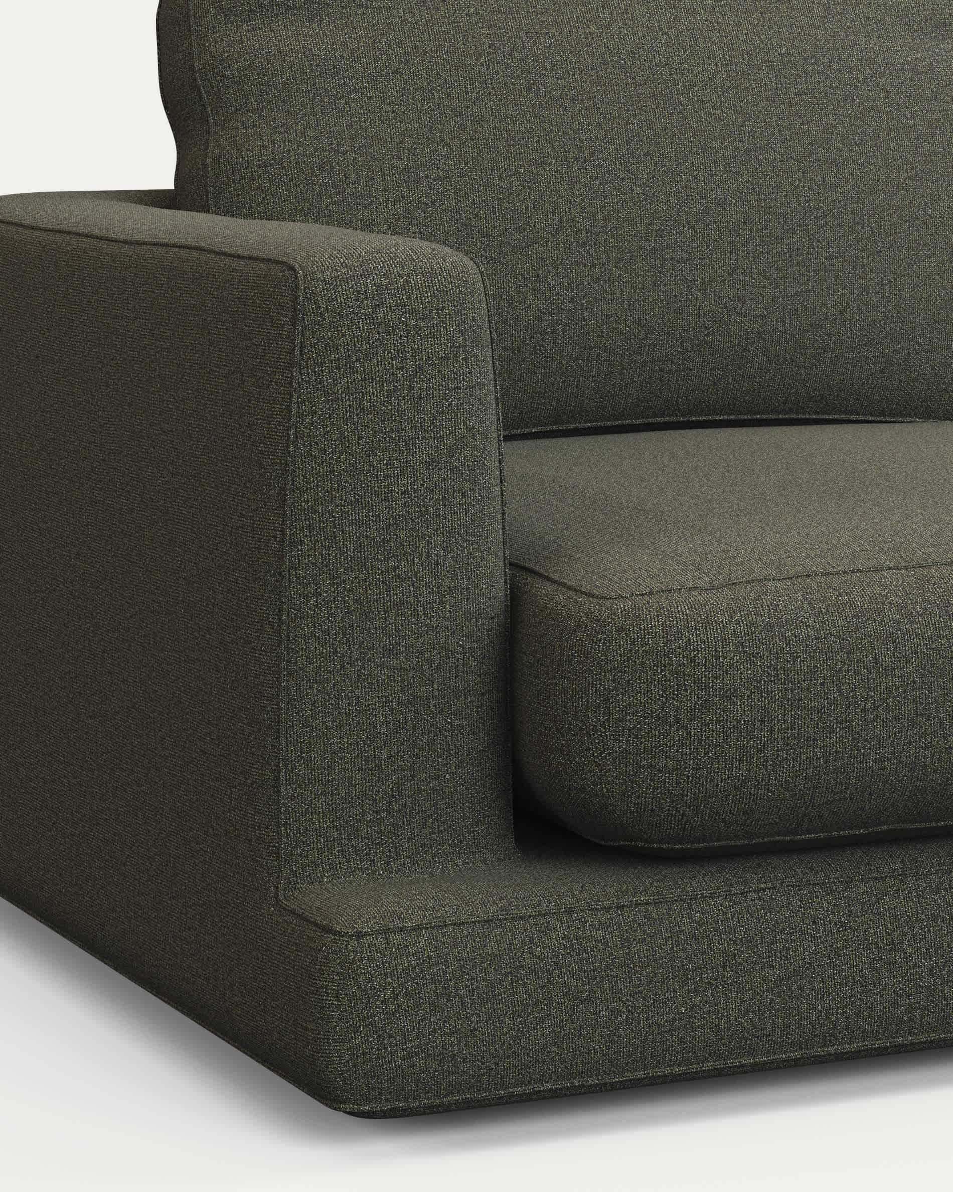 Gala 3-seater sofa in dark green chenille FSC Mix Credit 210 cm