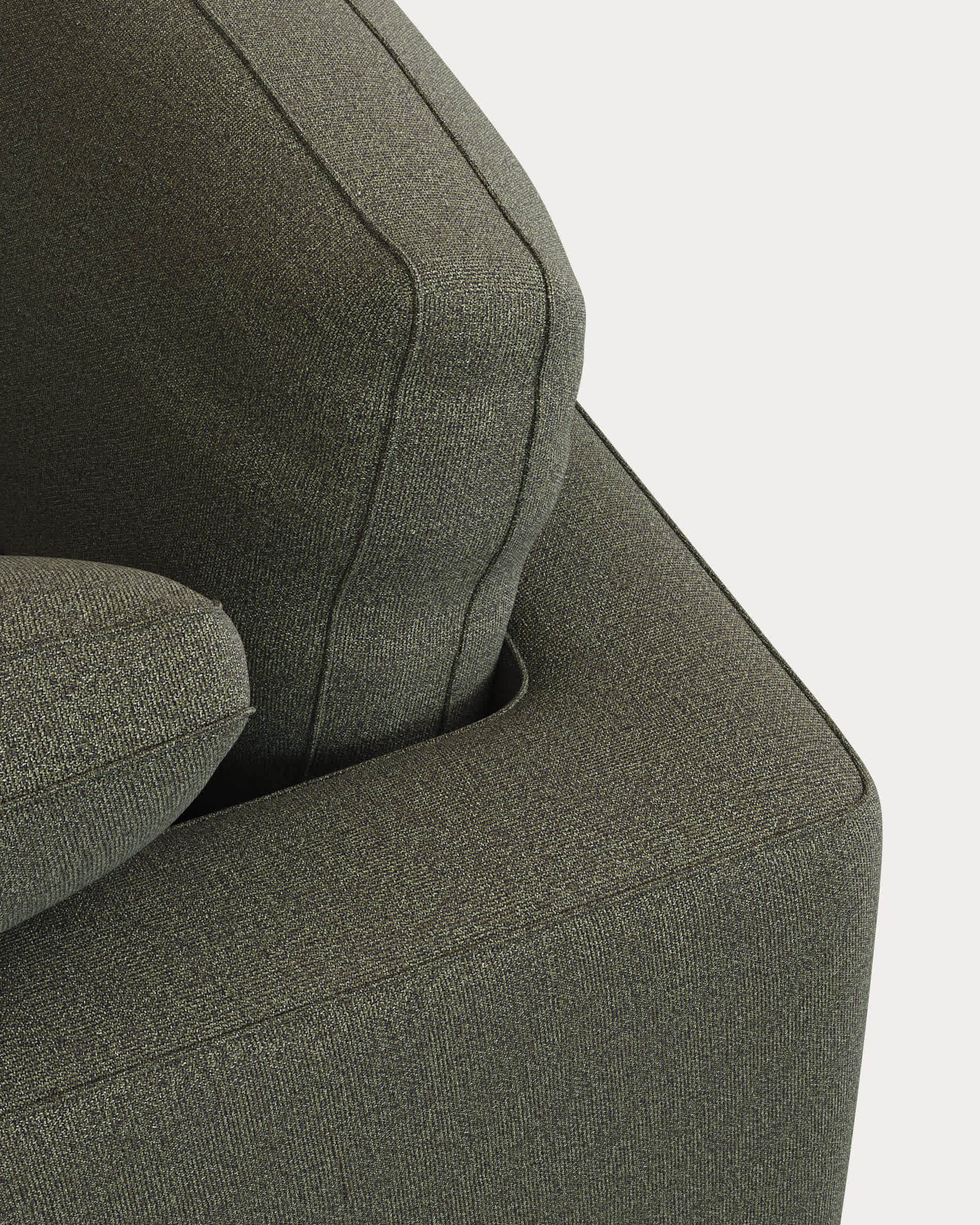 Gala 4-seater sofa with left-hand chaise longue in dark green chenille FSC Mix Credit 300 cm