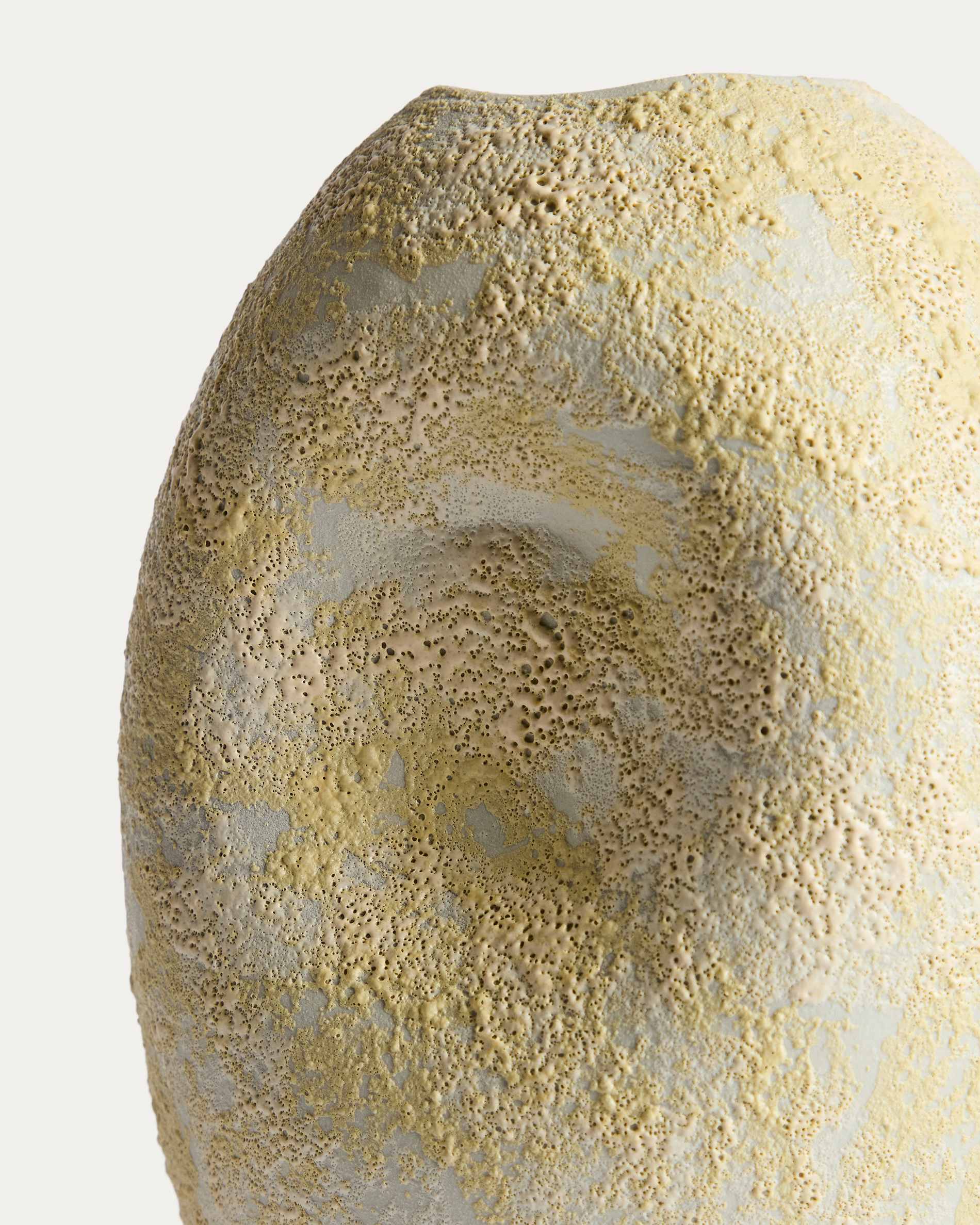 Medira ecru and yellow ceramic vase 32.5cm