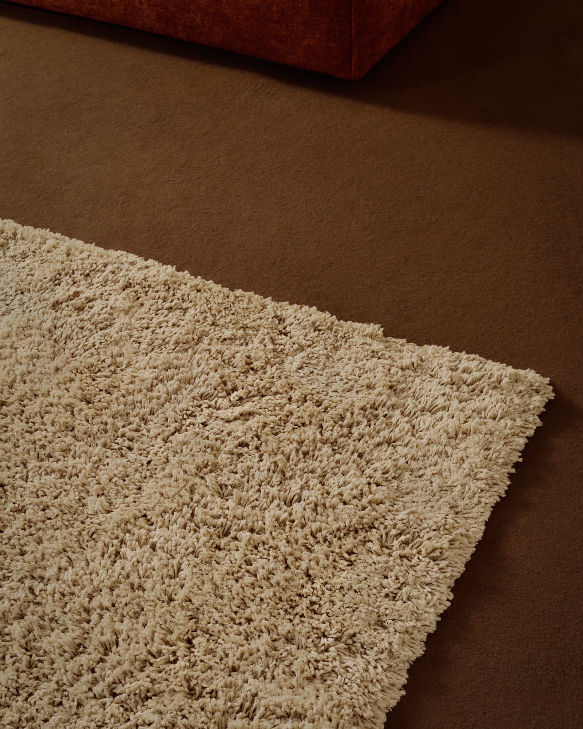 Neade rug, cotton and polyester in beige, 200 x 300 cm