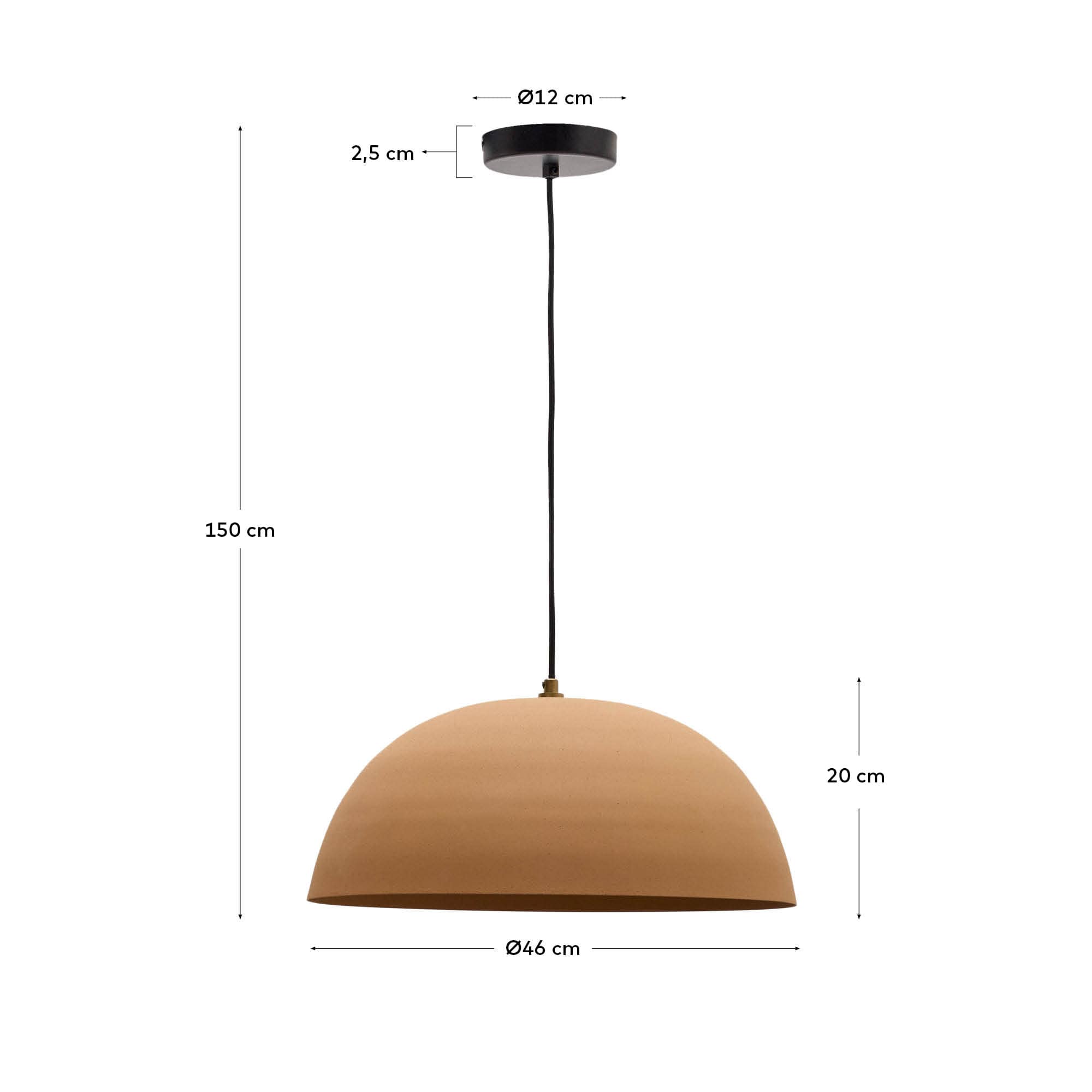 Nibla ceiling lamp in terracotta-effect metal Ø46cm