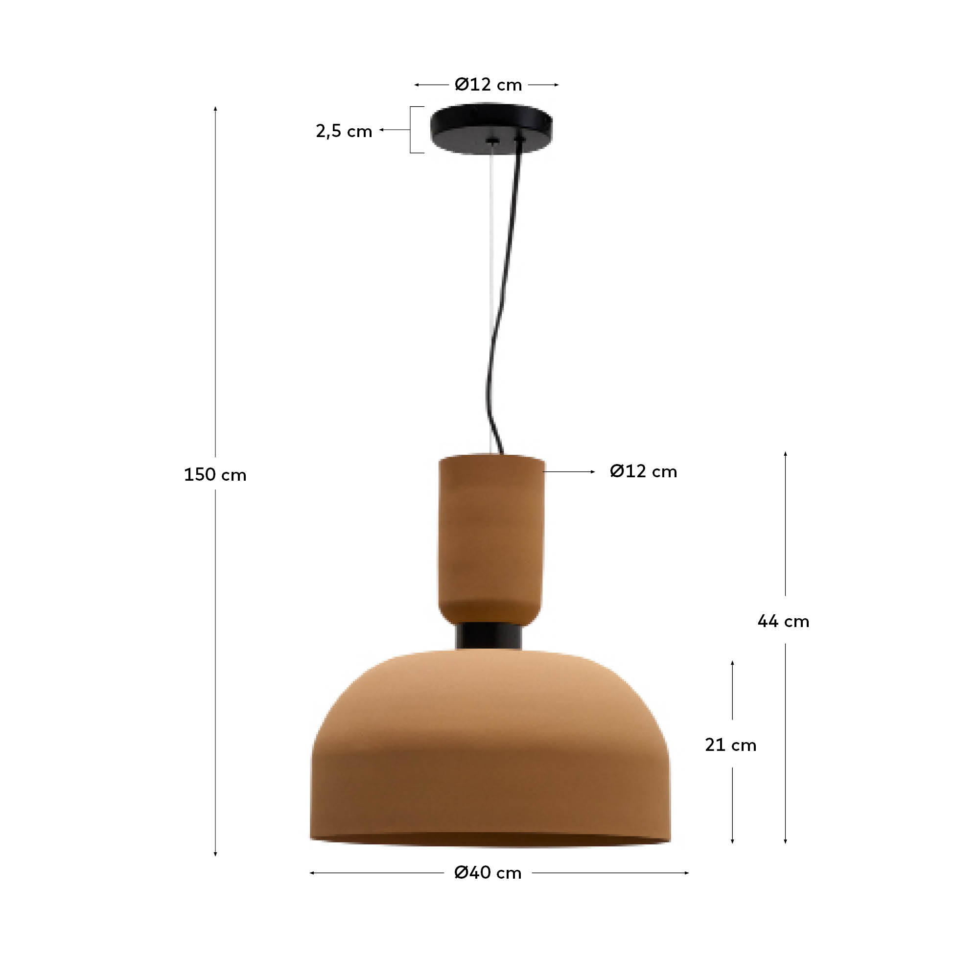 Nibla ceiling lamp in terracotta-effect metal Ø40cm