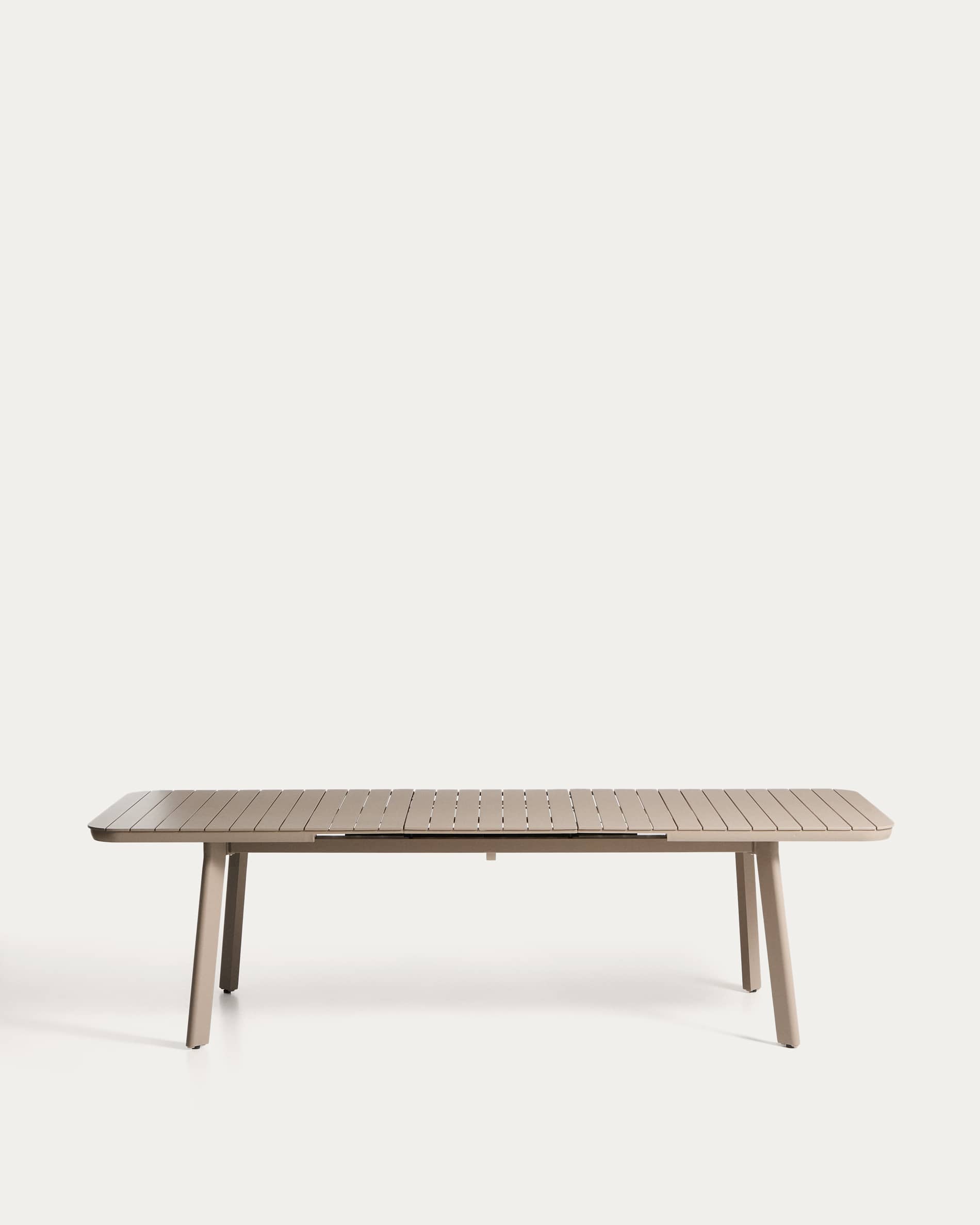 Izola extendable outdoor table in aluminium with taupe finish 220 (280) x 100 cm