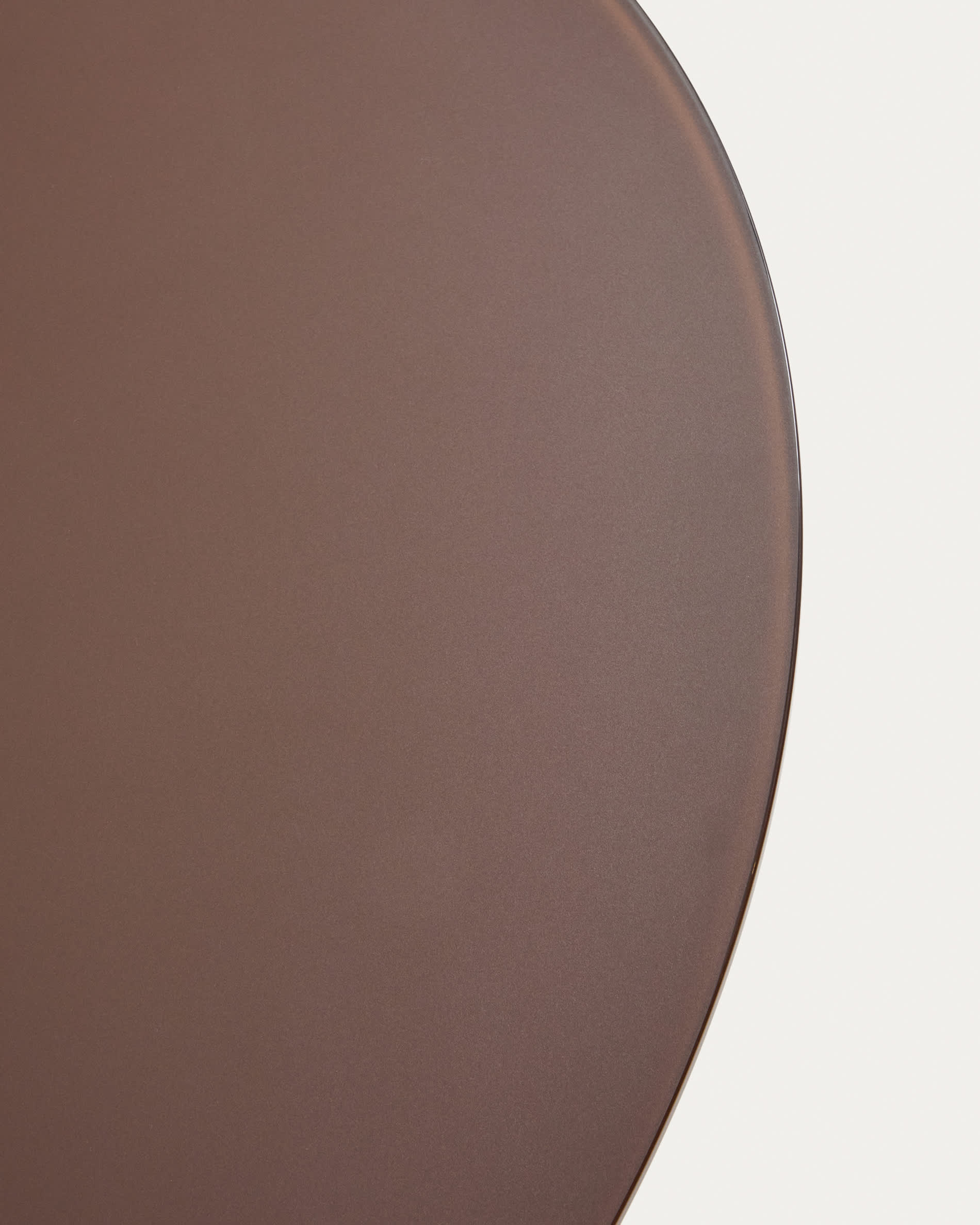 Erice round table in aluminium and brown tempered glass Ø120 cm
