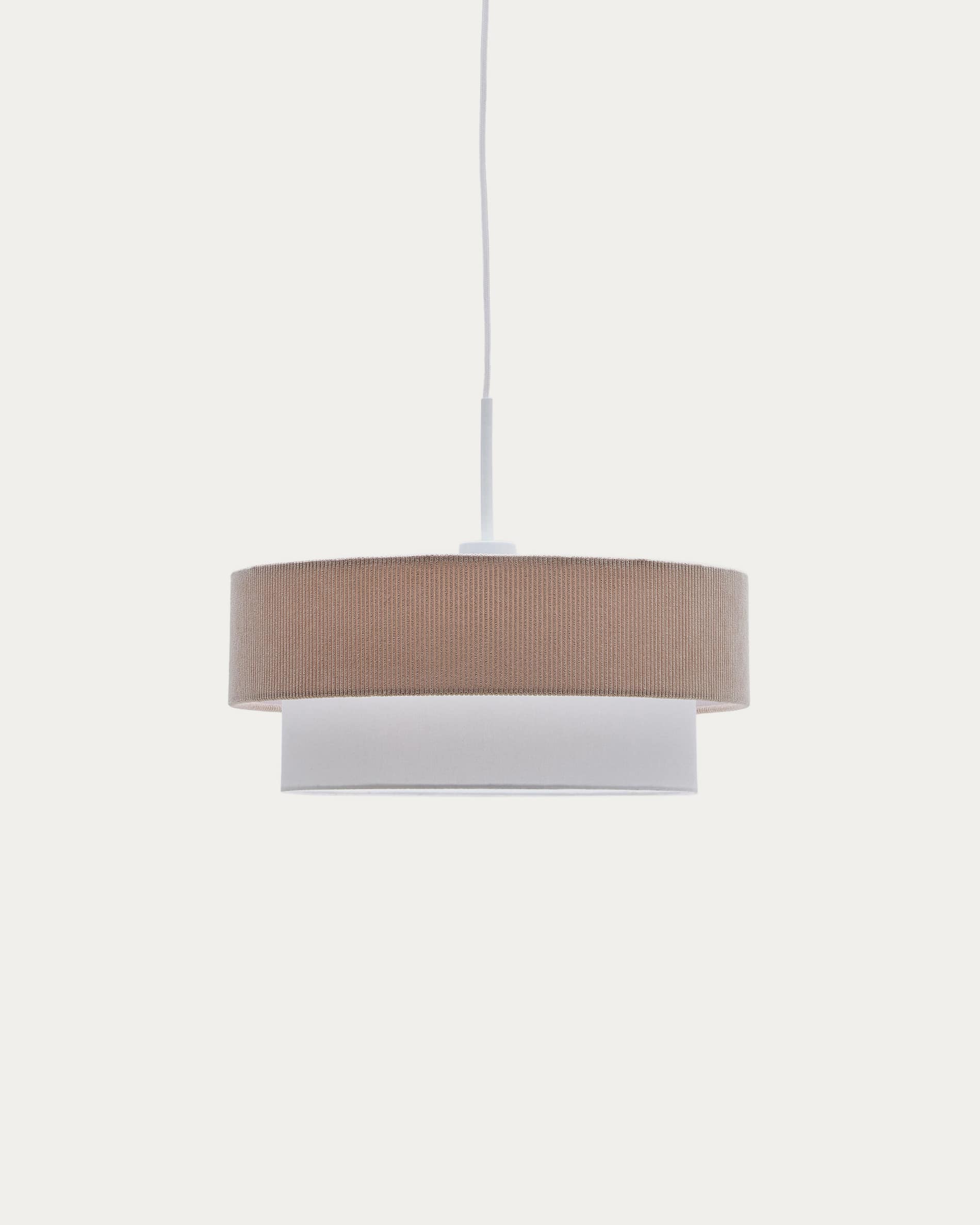 Bianella ceiling lamp in cotton and beige corduroy, Ø 40 cm.