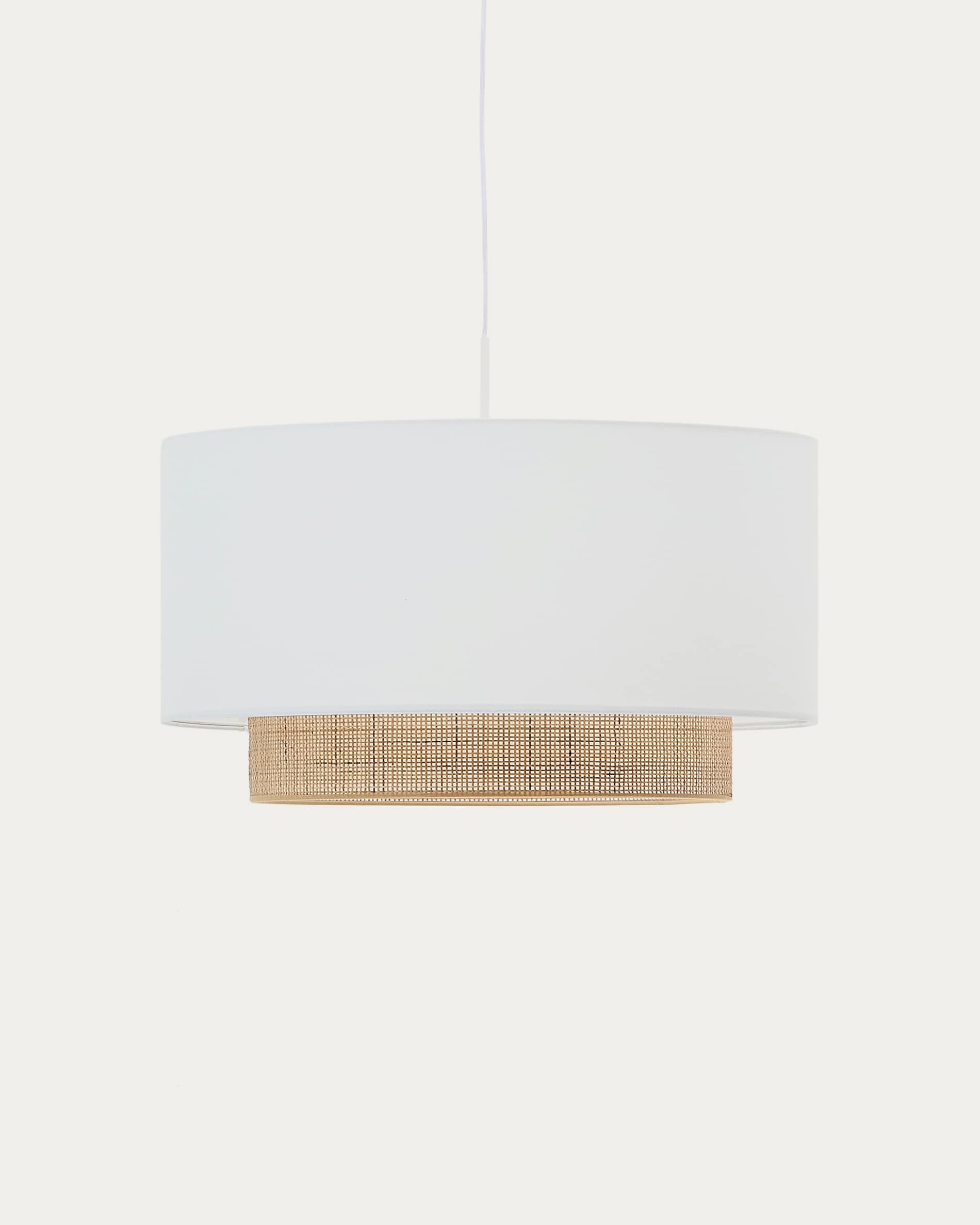 Erna bamboo ceiling lamp shade in a natural and white finish Ø 60 cm