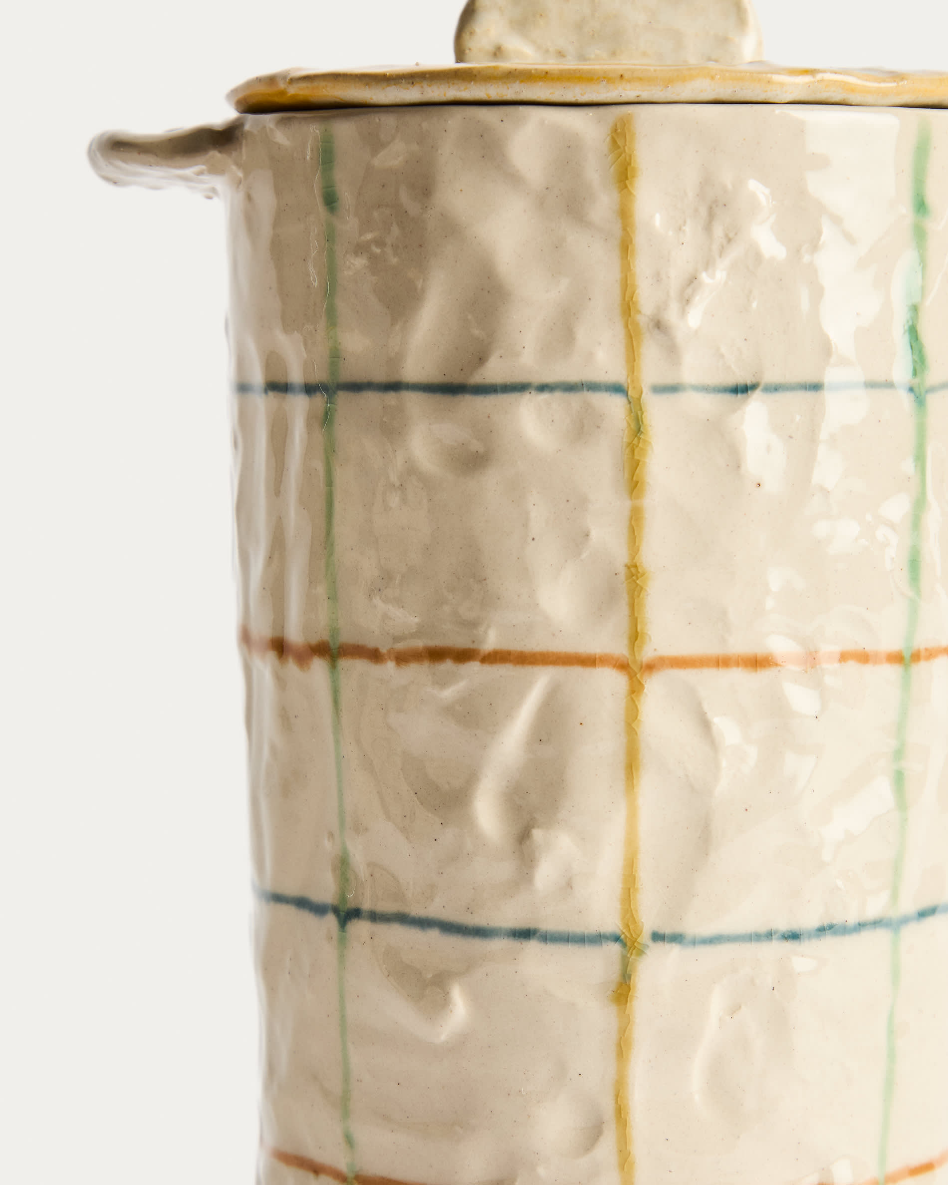 Belor ceramic pot with multicoloured lines 22cm