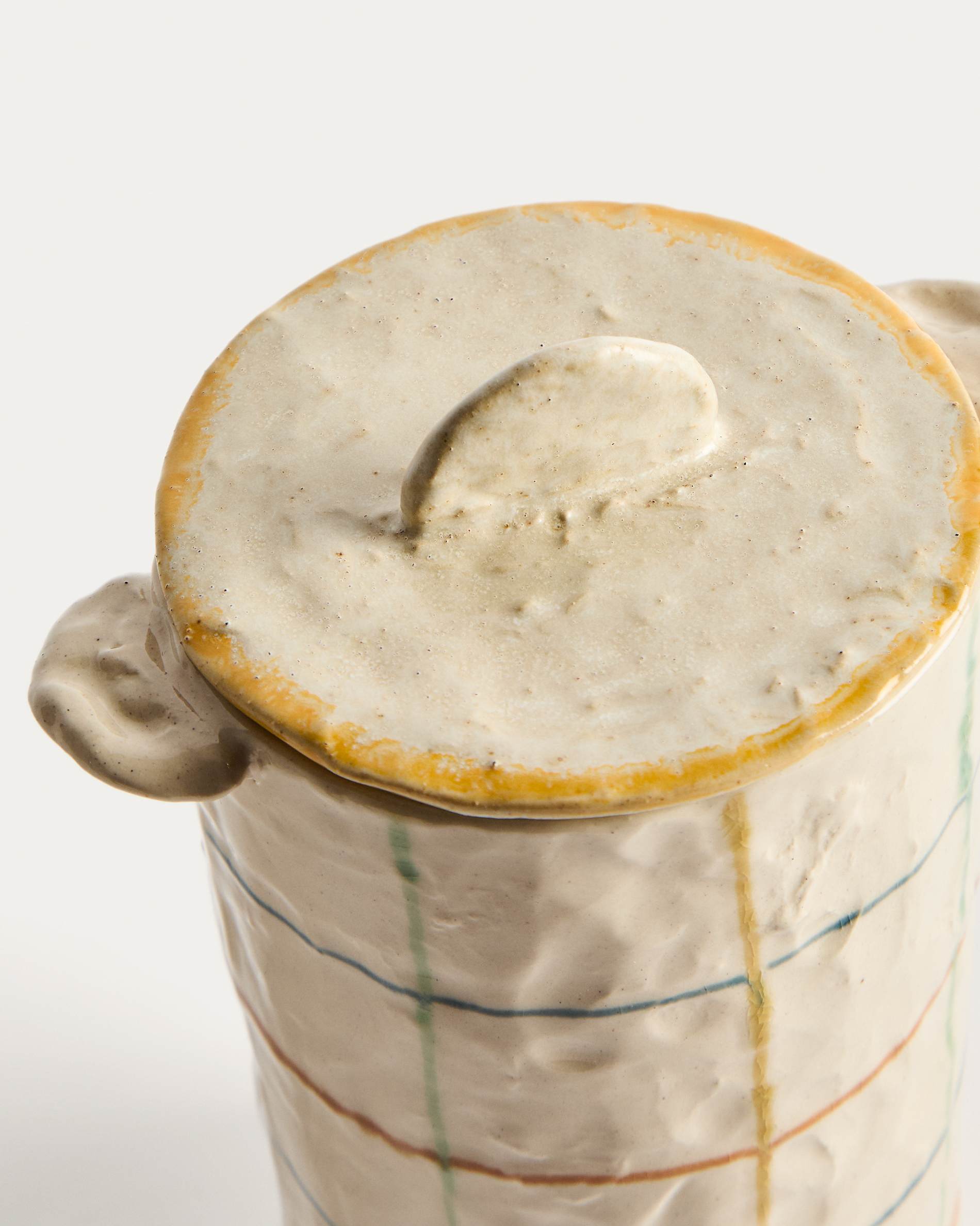 Belor ceramic pot with multicoloured lines 22cm
