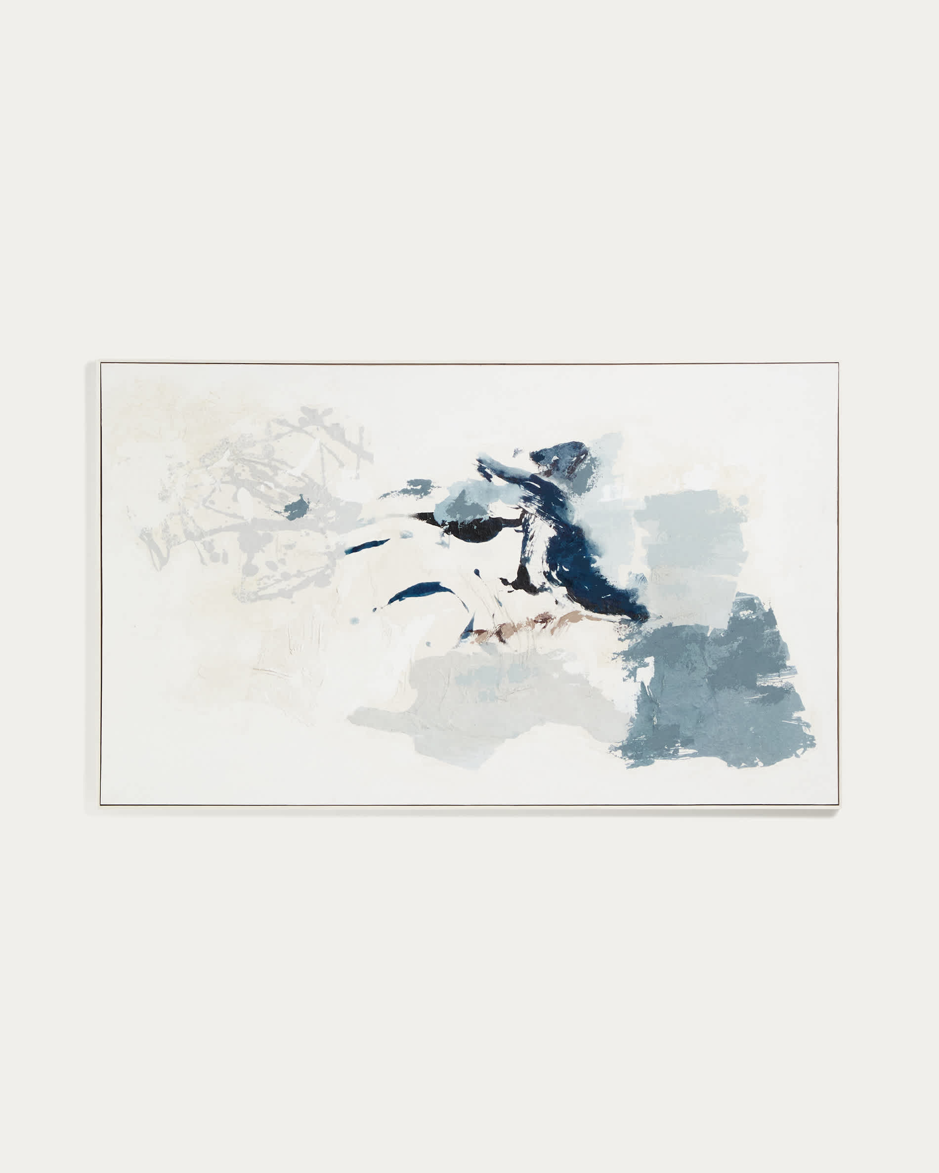 Erale grey and blue hand-painted abstract picture 120 x 200cm
