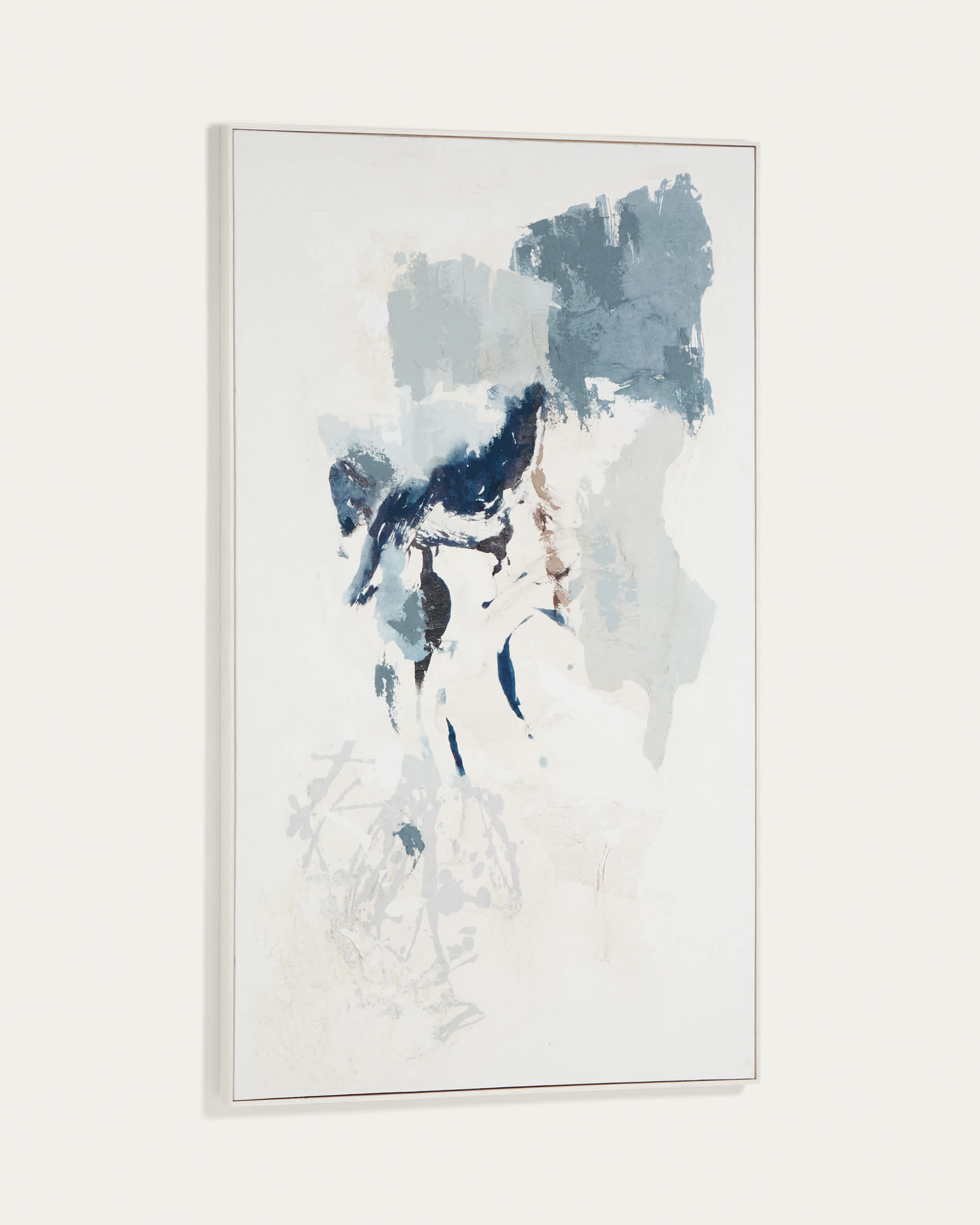 Erale grey and blue hand-painted abstract picture 120 x 200cm