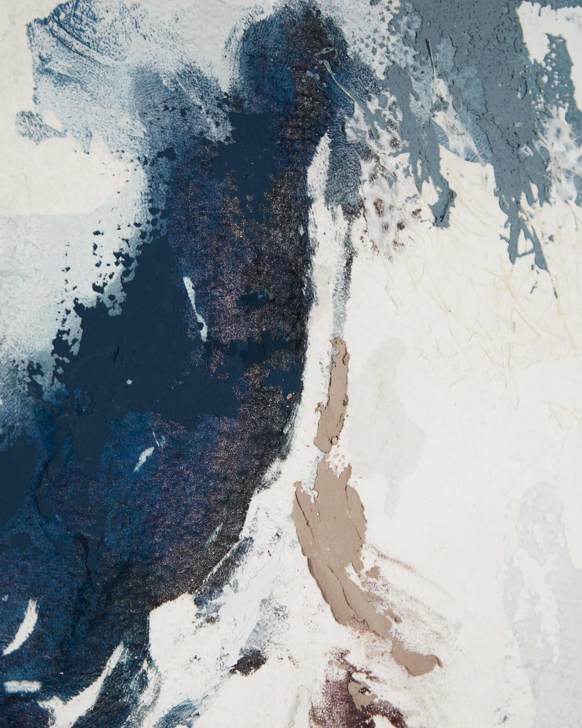Erale grey and blue hand-painted abstract picture 120 x 200cm