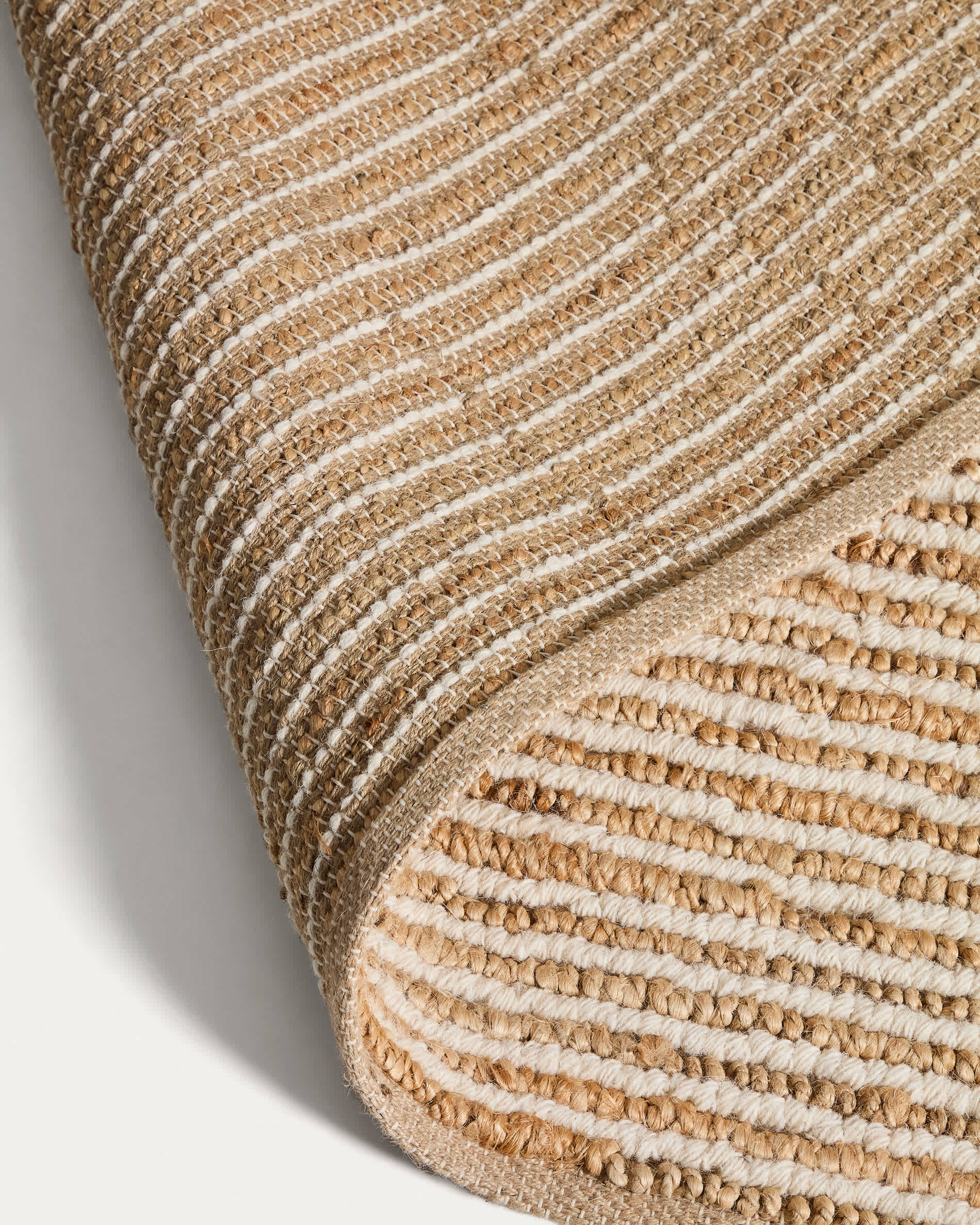 Derule beige jute and wool rug 200 x 300cm