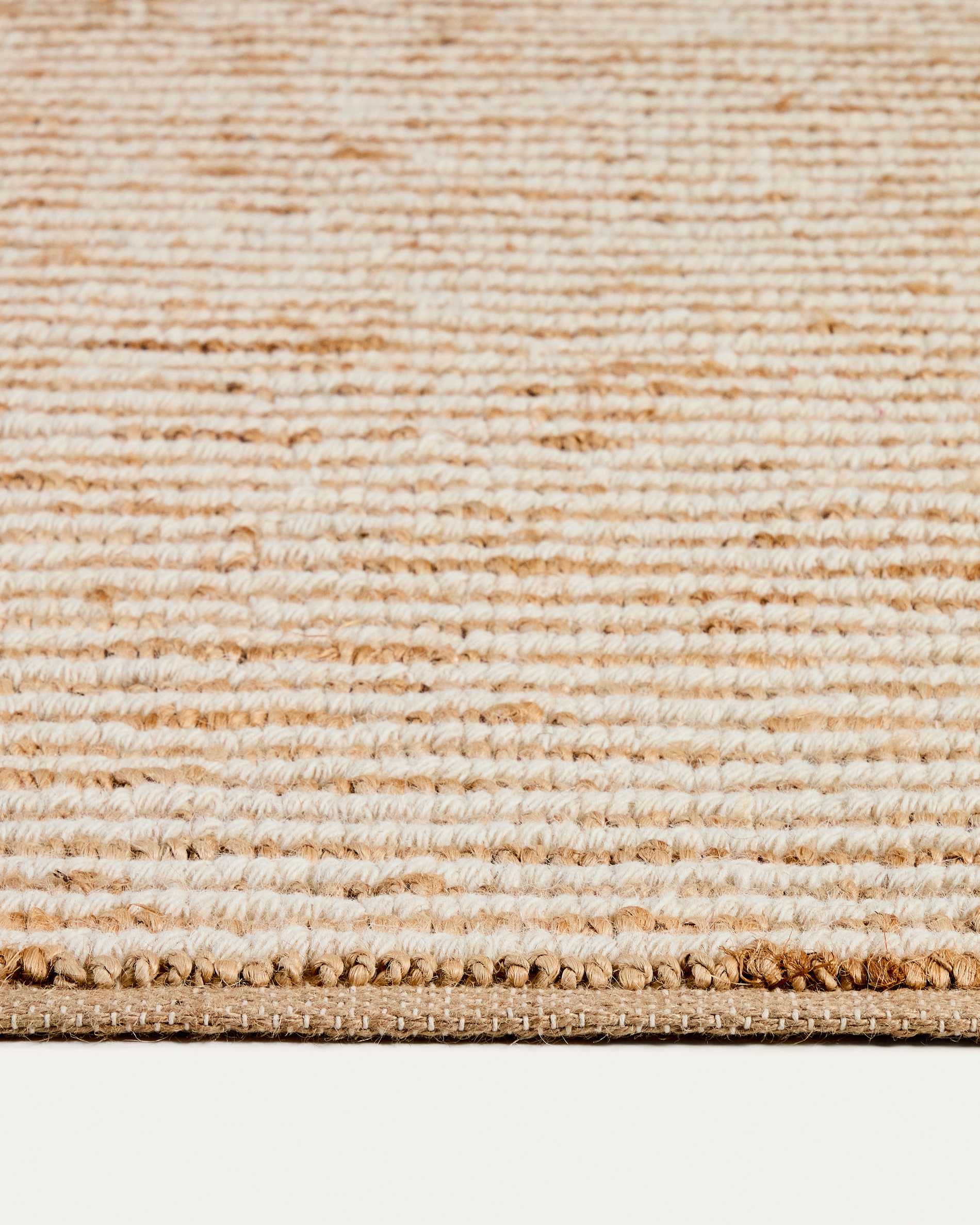 Derule beige jute and wool rug 230 x 160cm