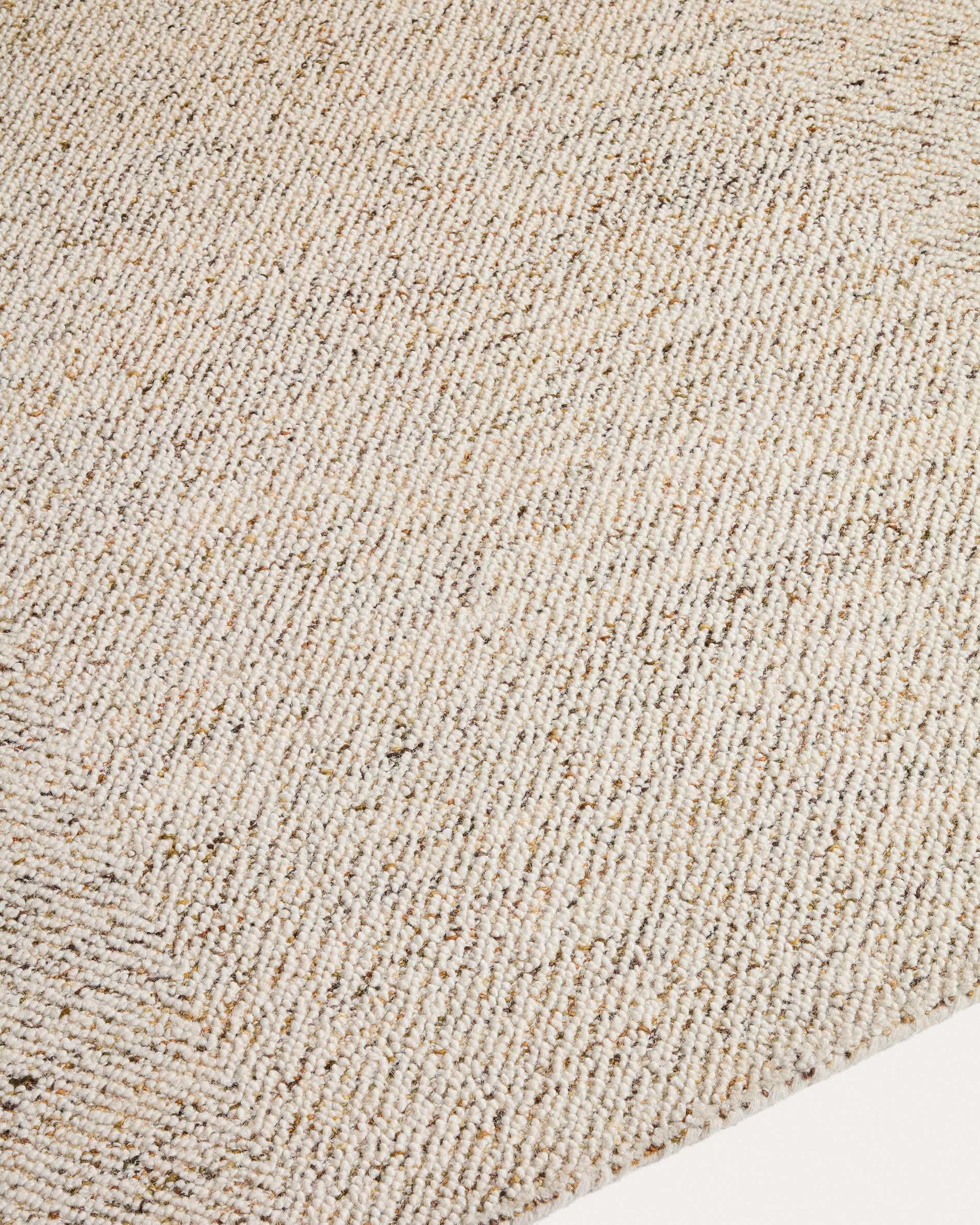 Lenuo ecru wool and cotton jacquard rug 160 x 230cm