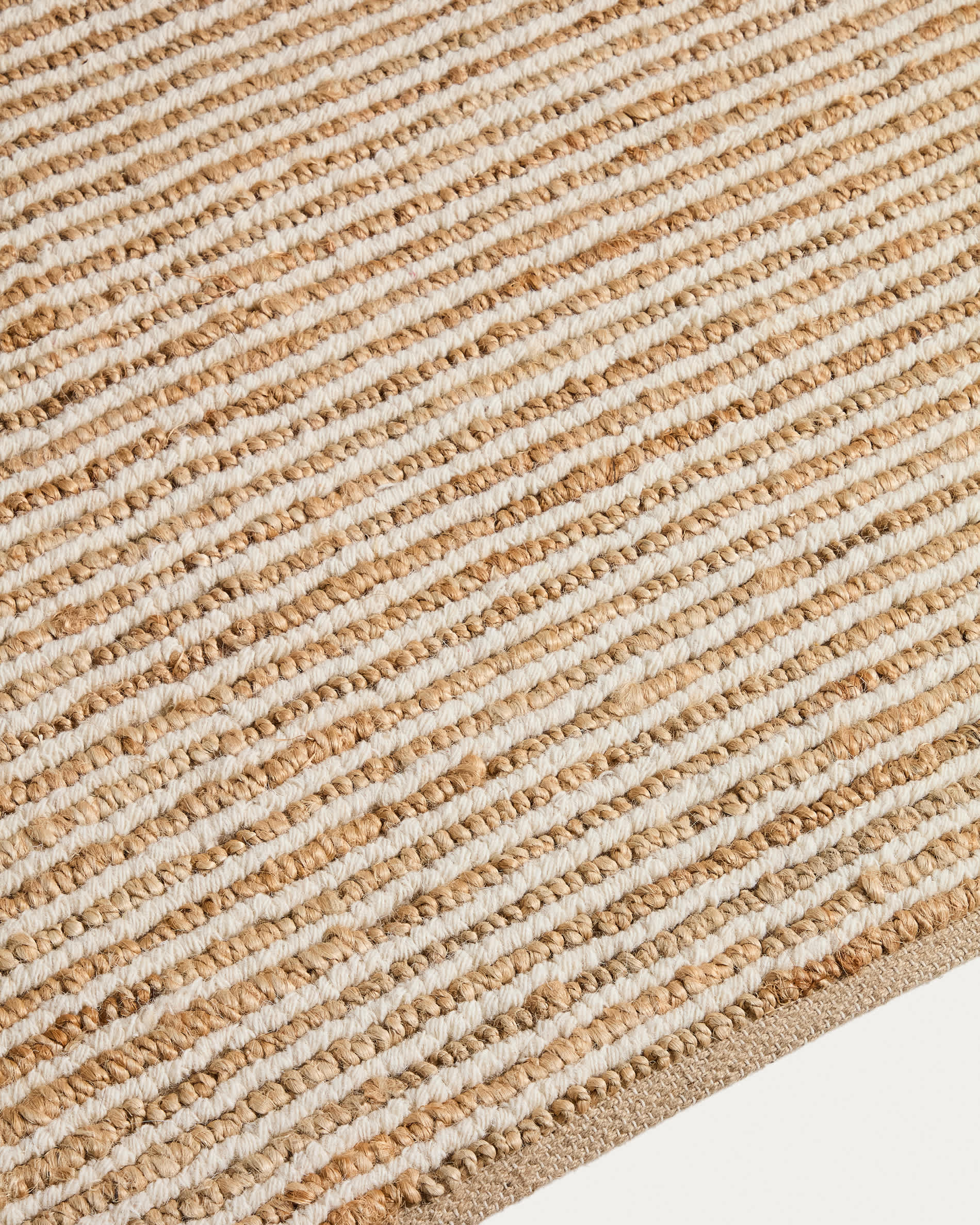 Derule beige jute and wool rug 230 x 160cm