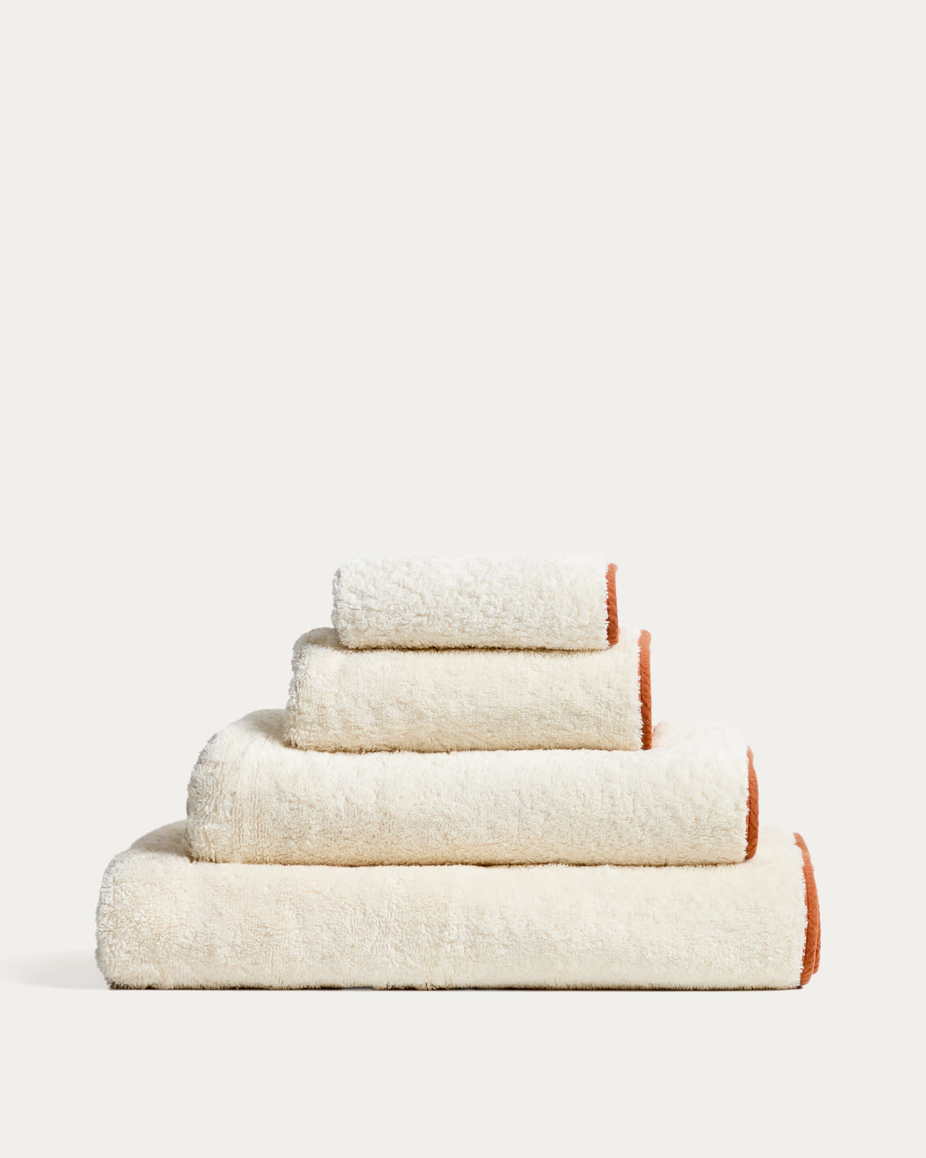 Sedora 100% cotton hand towel with orange contrast detail 30 x 50cm