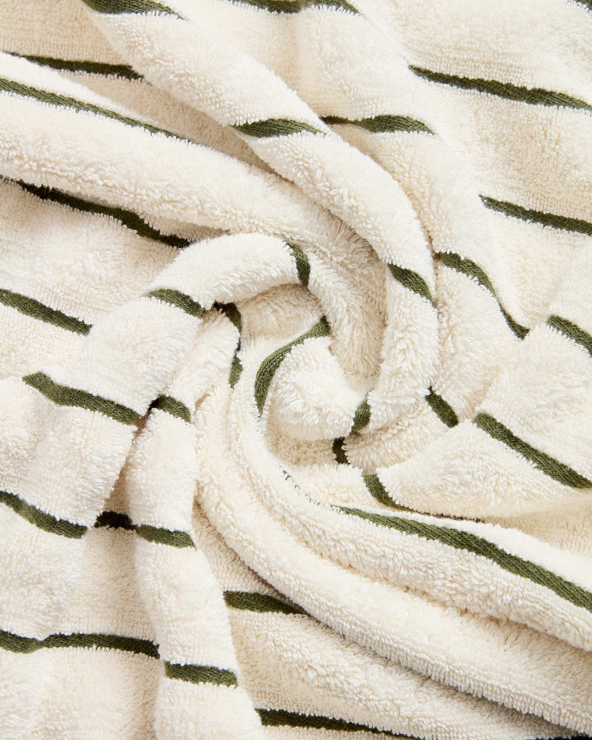 Dorane 100% cotton hand towel with green stripes 50 x 90cm