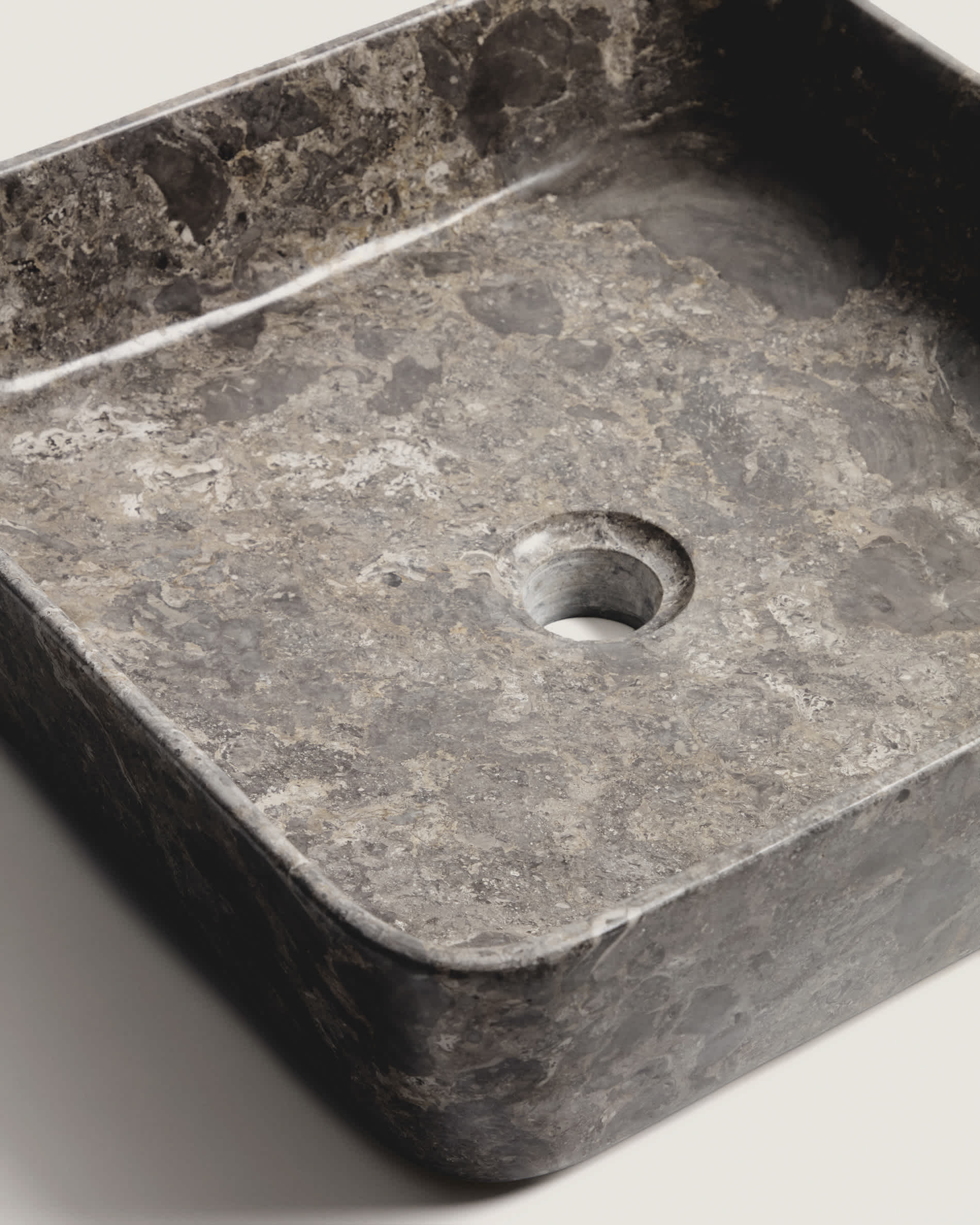 Darnen grey marble countertop washbasin 35 x 35cm
