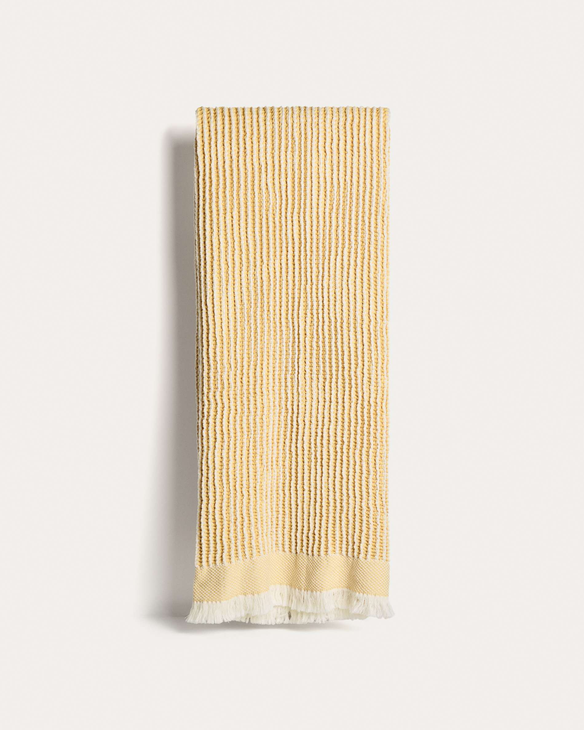 Lideba yellow striped cotton blanket 100 x 170cm