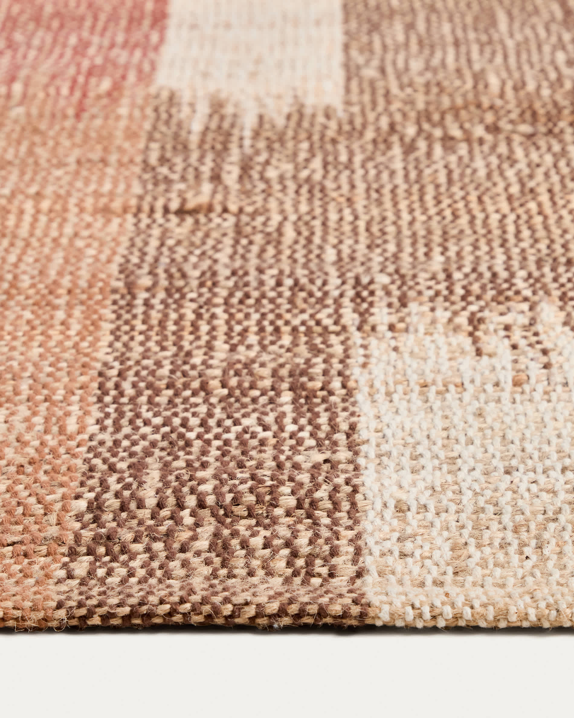 Domira jute rug with multicoloured ikat graphic 200 x 300 cm