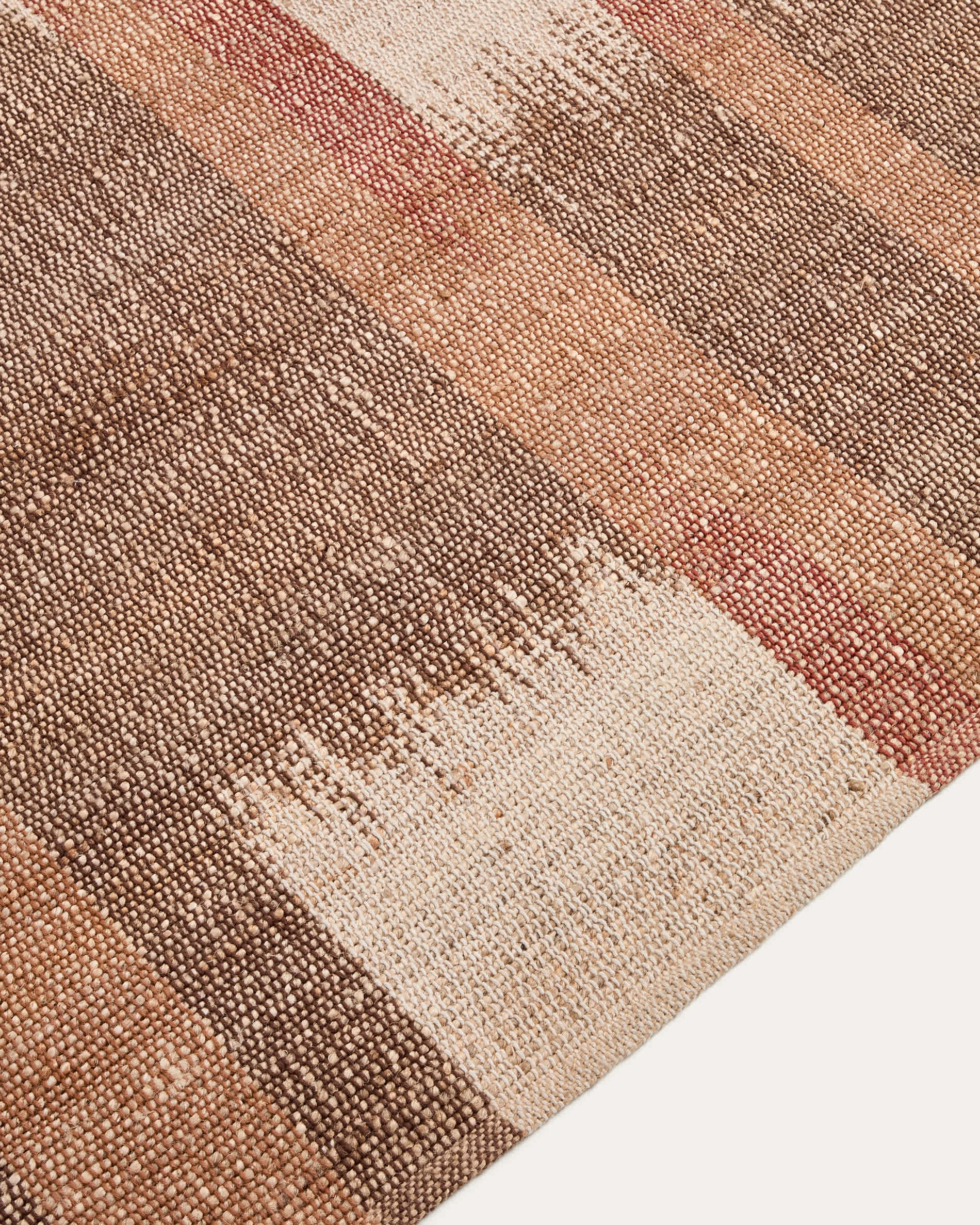 Domira jute rug with multicoloured ikat graphic 200 x 300 cm