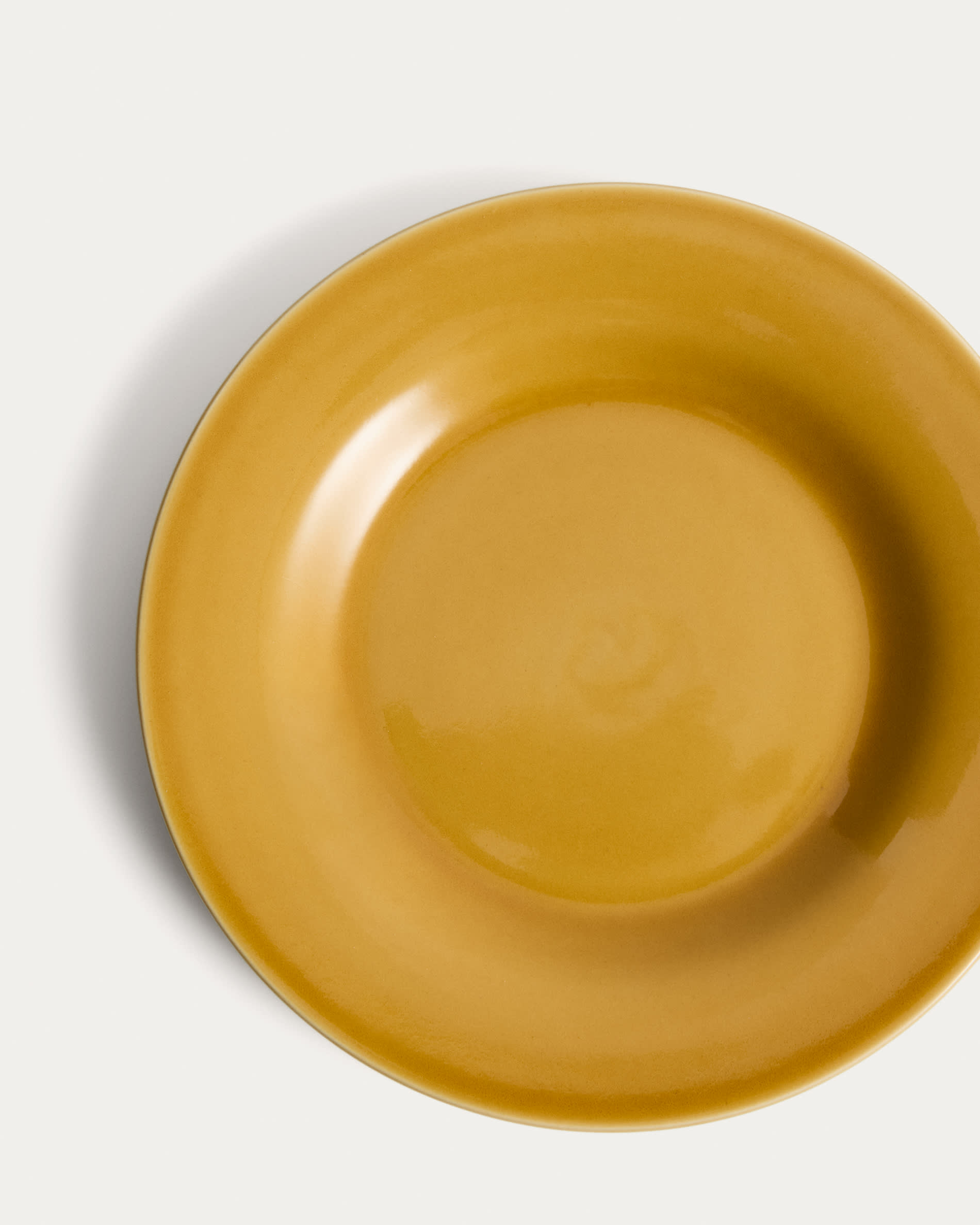 Selune yellow ceramic dessert plate