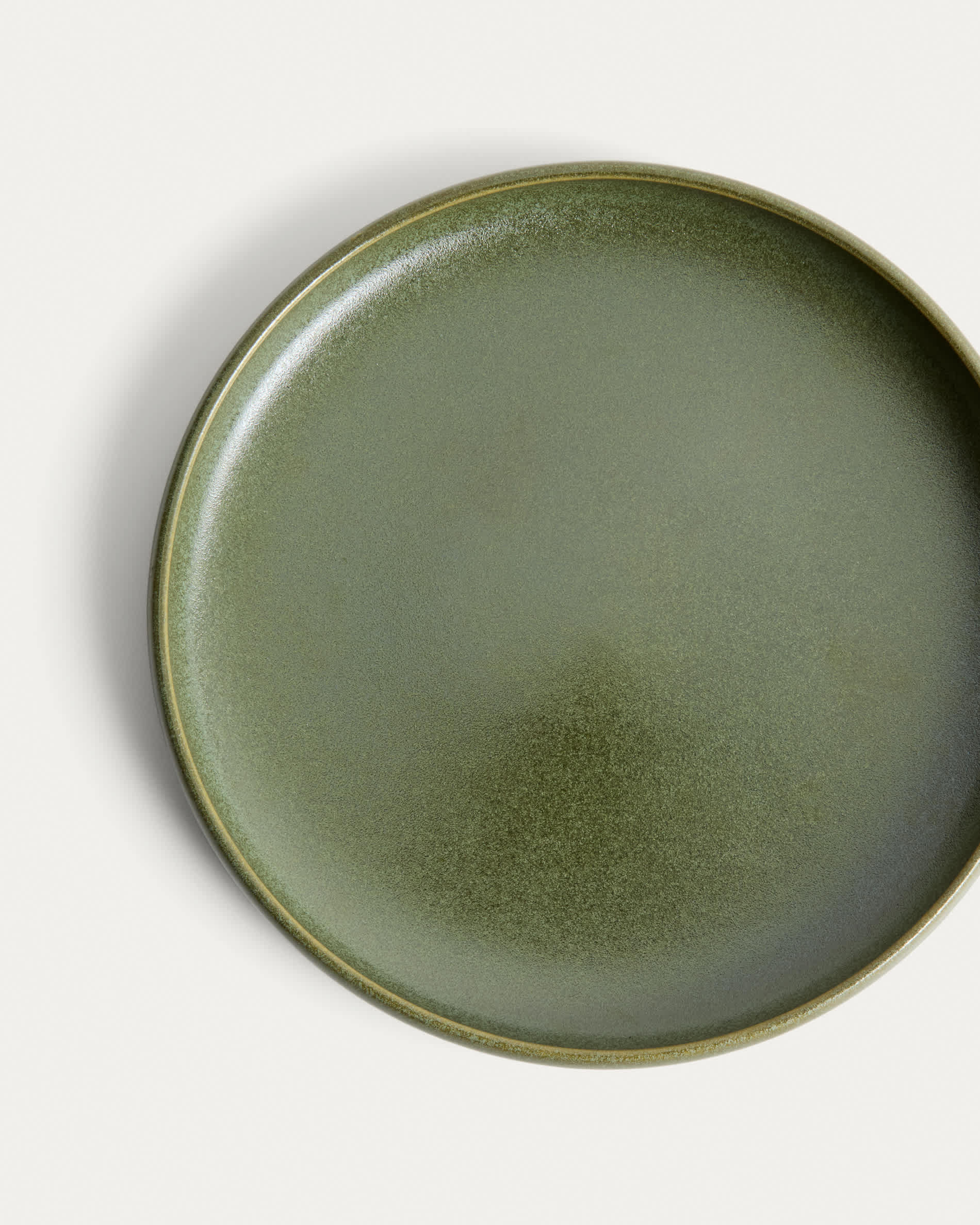 Uilo green ceramic dessert plate