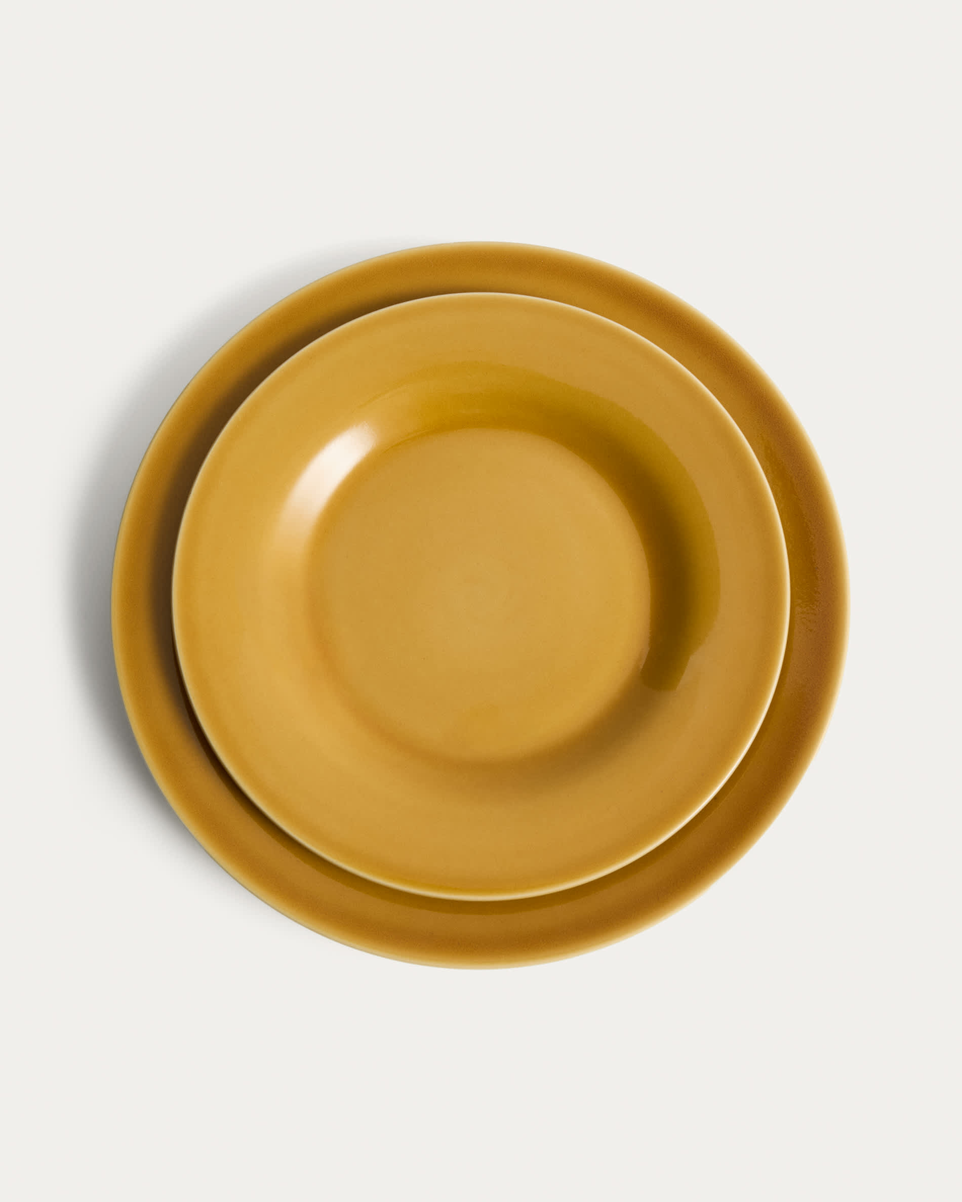 Selune yellow ceramic dessert plate