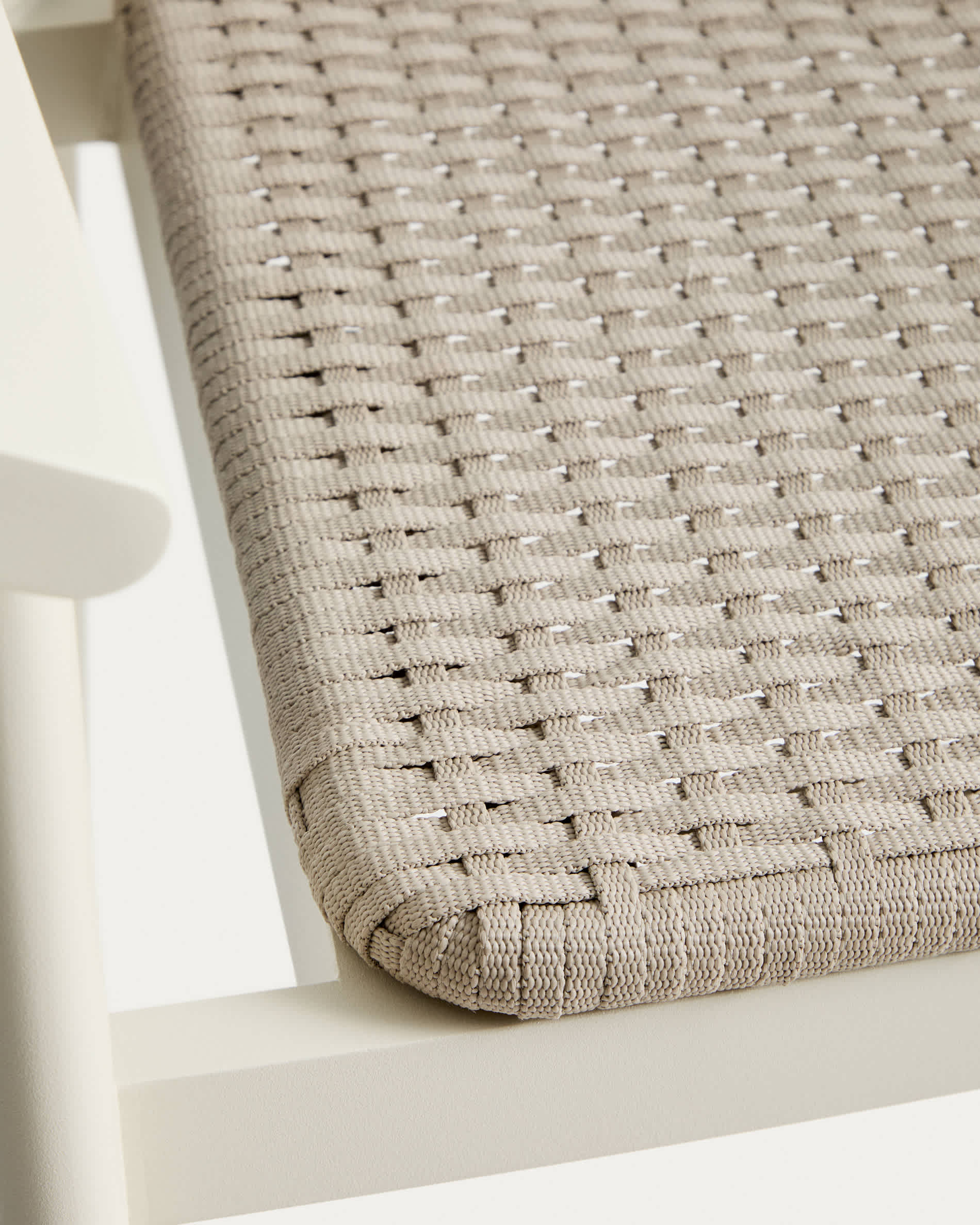 Erice stool in aluminium and ecru rope cord 75cm