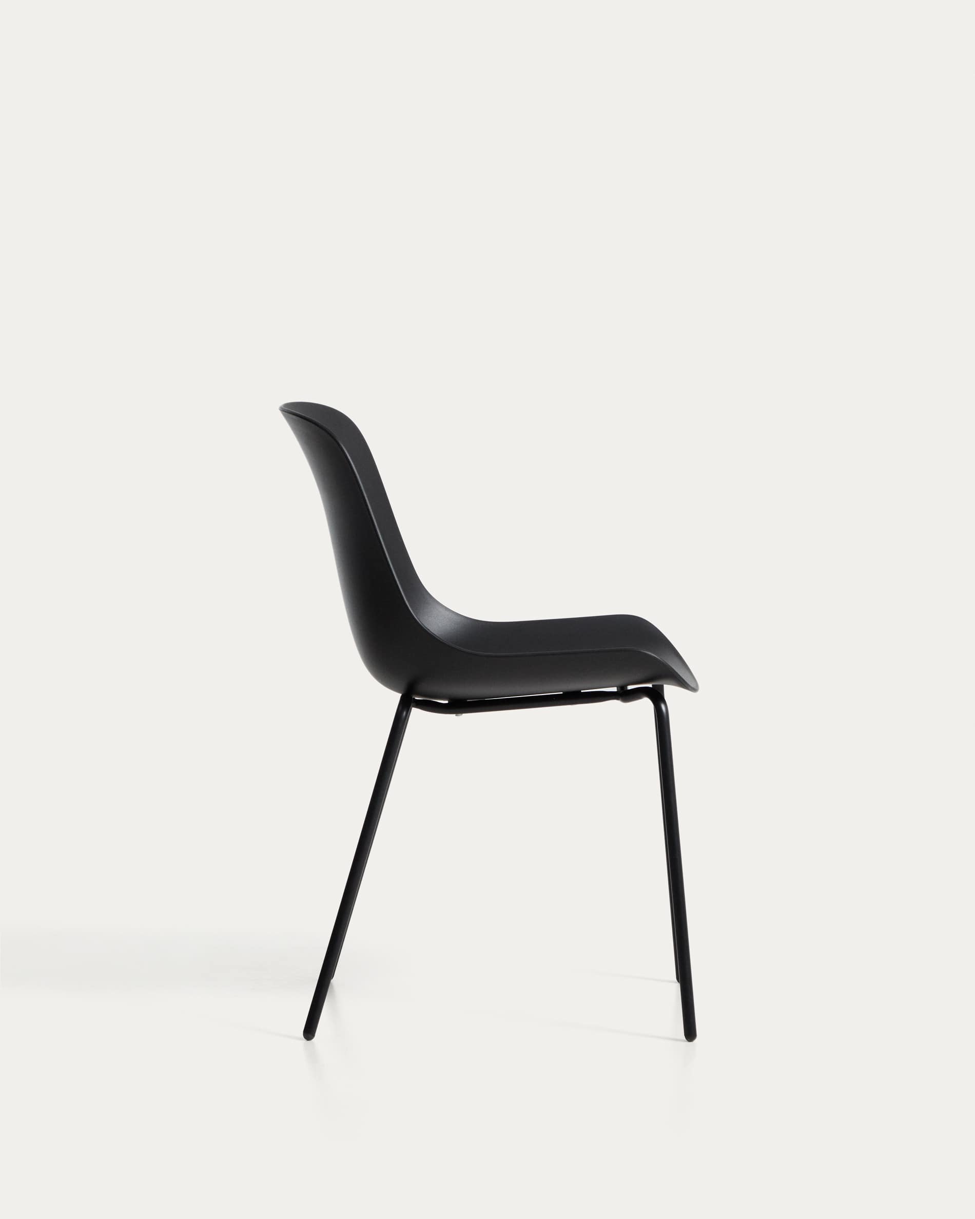 Altea black chair with black-finished steel legs