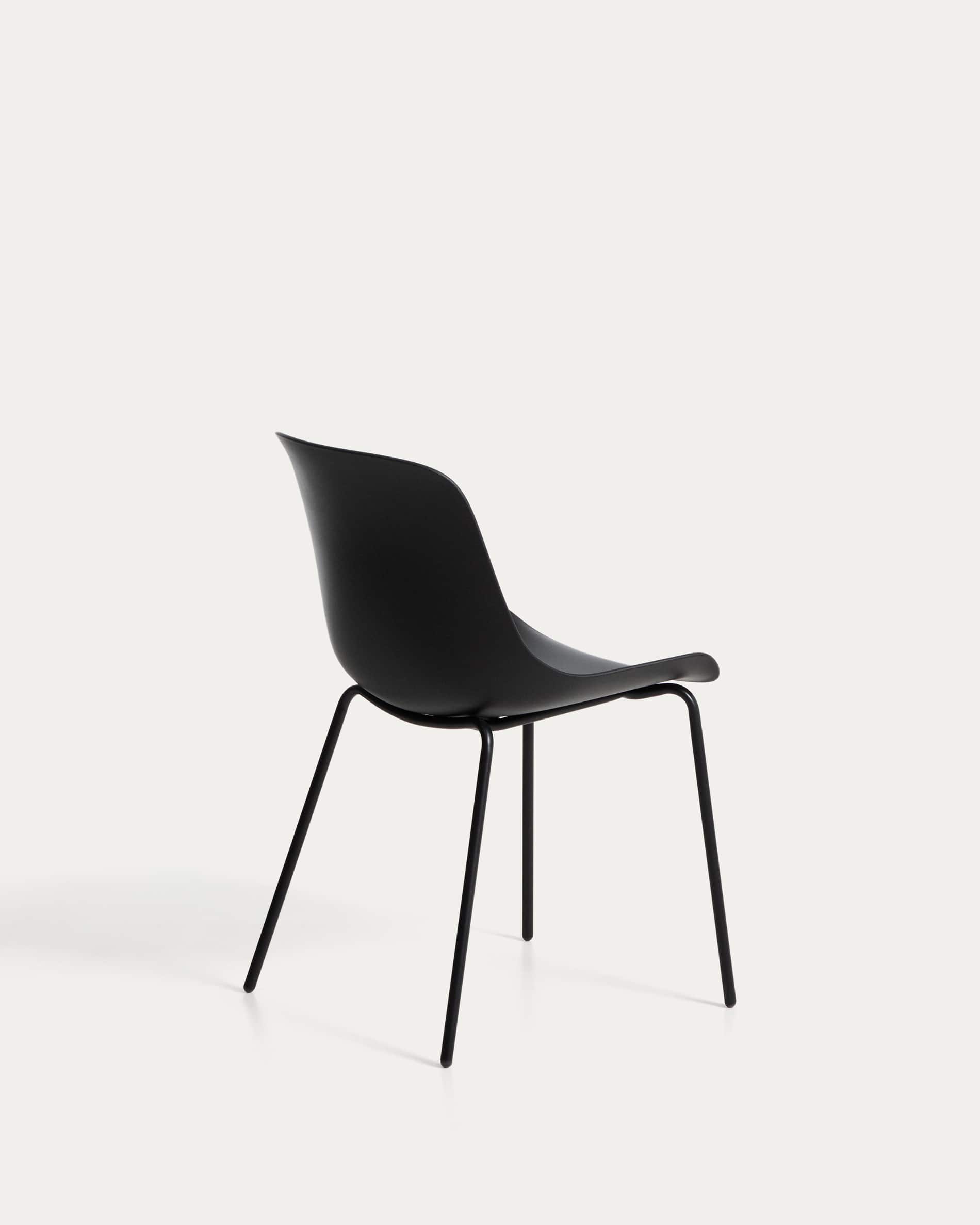 Altea black chair with black-finished steel legs