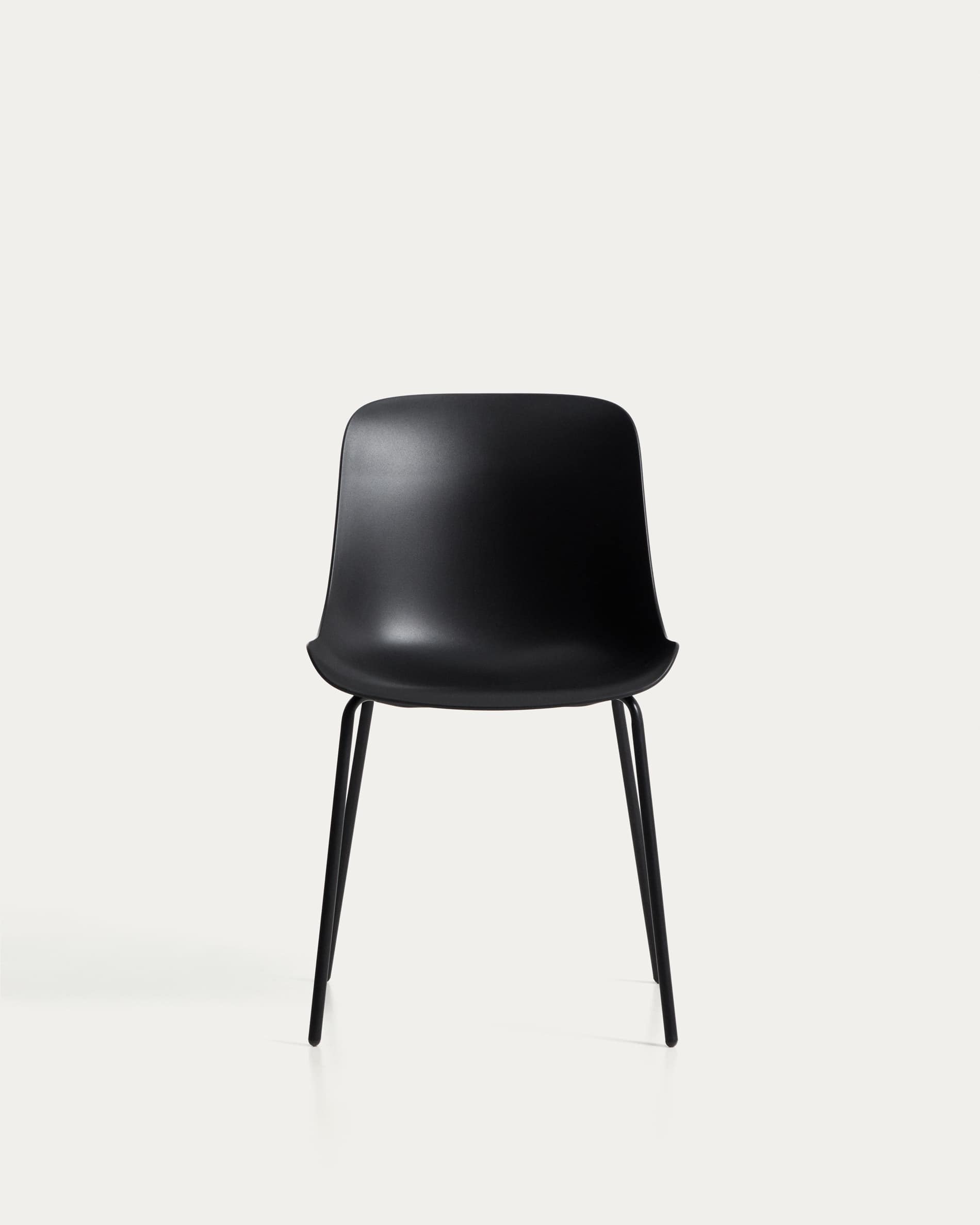 Altea black chair with black-finished steel legs