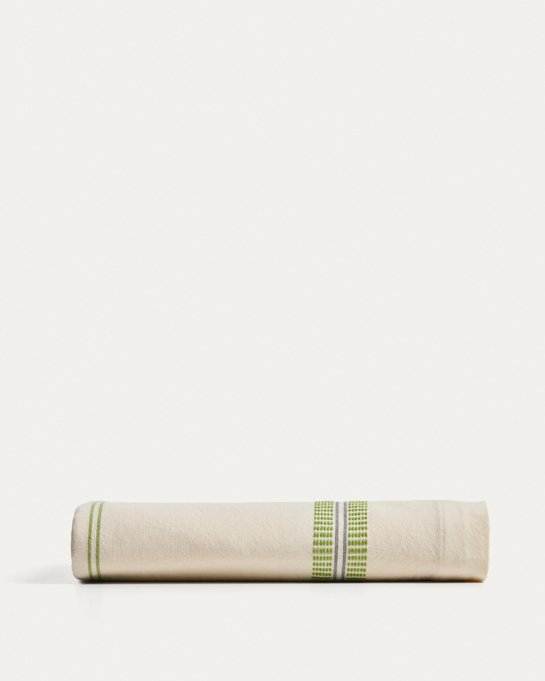 Todila green striped 100% cotton tablecloth 170 x 170cm